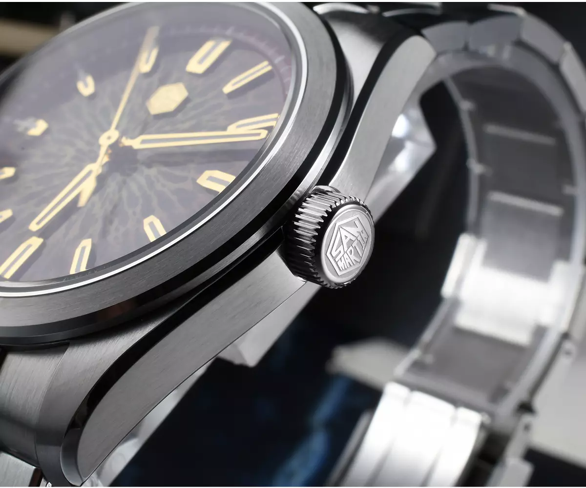 San Martin New SN0144-GX-5 39mm Luxury Men’s Business Dress Watch 9015 Automatic Mechanical Waterproof 100m Luminous JIAN ZHAN Porcelain Pattern - thumbnail 10