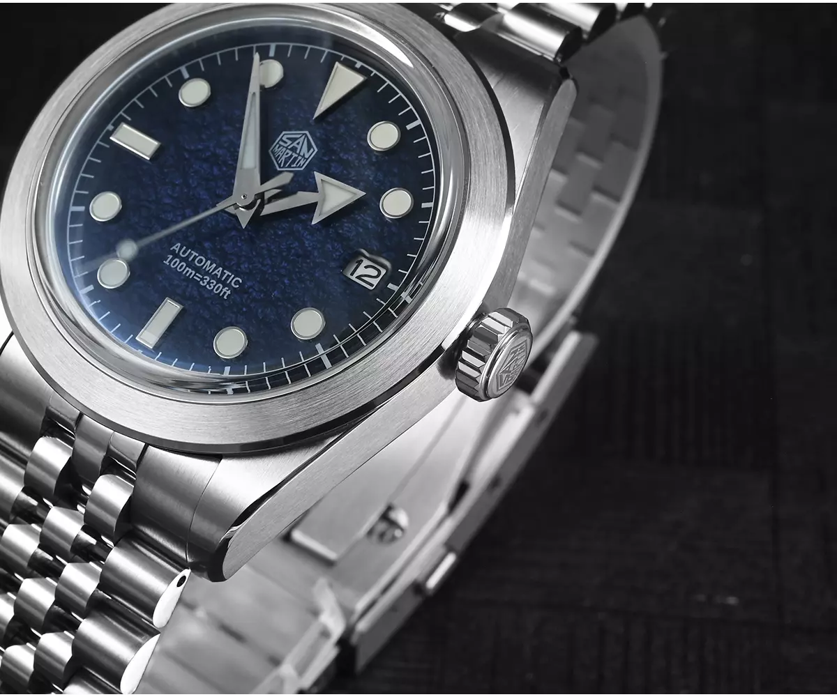 San Martin New SN0053-G2 39mm Diver Watch NH35 Automatic Mechanical Sapphire blue/purple/gray gradient dial - thumbnail 6