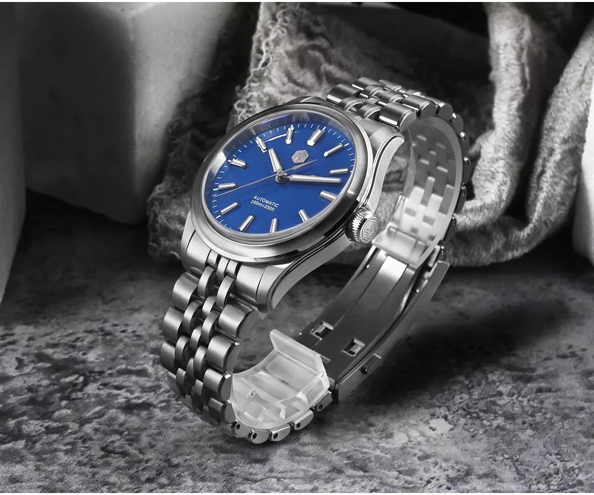 San Martin New SN0144-CG7 39mm Luxury Men’s Business Dress Watch 90S5 Automatic Mechanical Waterproof 100m Luminous Enamel Dial - thumbnail 4