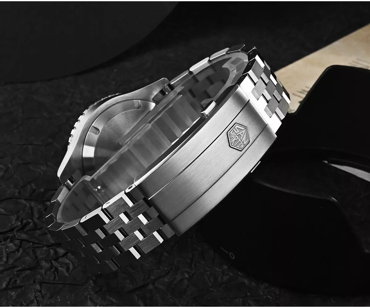 SAN MARTIN NEW VERSION SN0012-GB ST2130 MOVEMENT original mechanical watch 200 meters waterproof with stainless steel bracelet - thumbnail 10