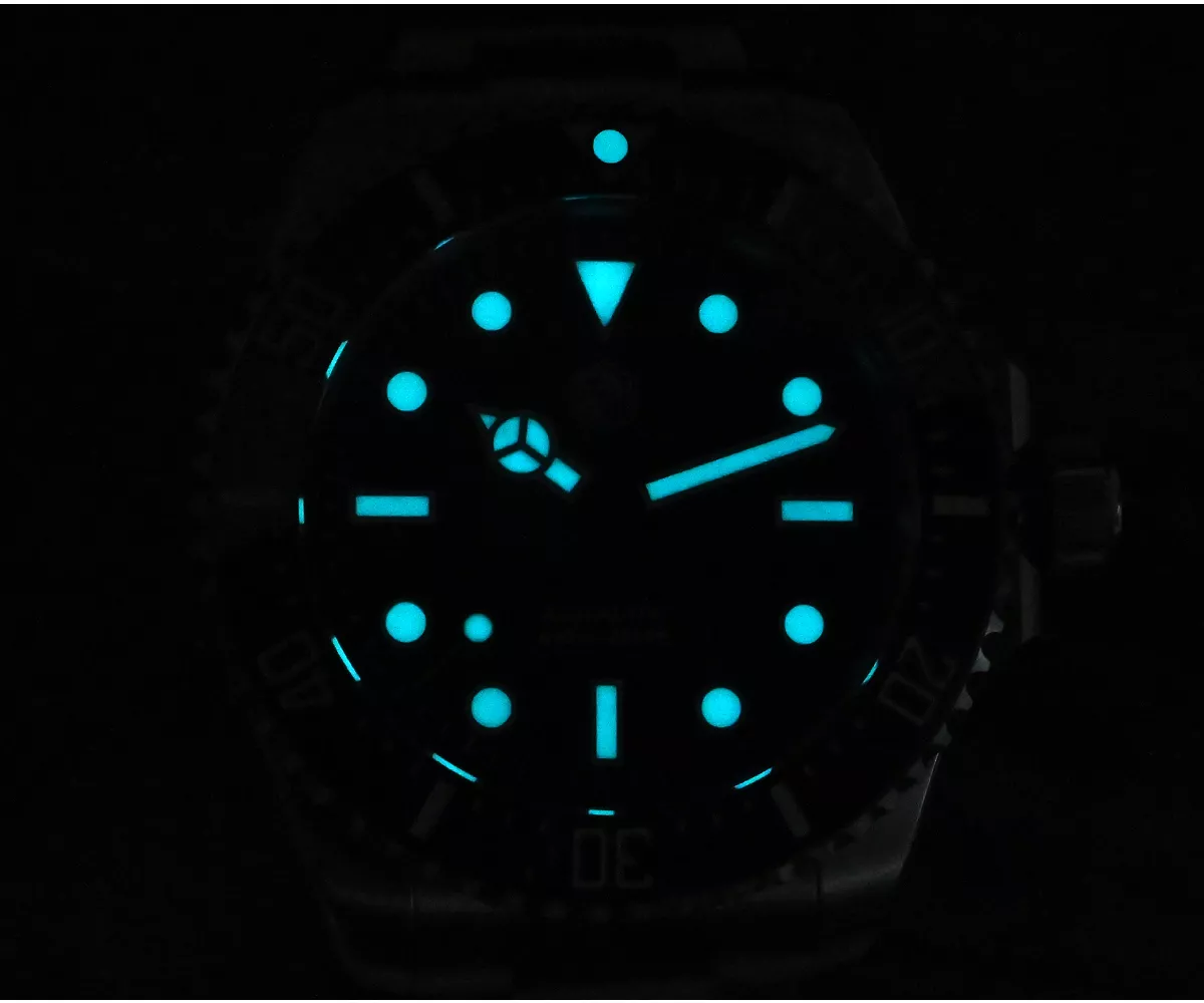 San Martin New SN0126-GL 42mm Diver Watch 600M waterproof Mercedes Hands Miyota 90S5 Automatic Mechanical Sapphire BGW-X1 Lume Gradient Dial helium valve - thumbnail 8