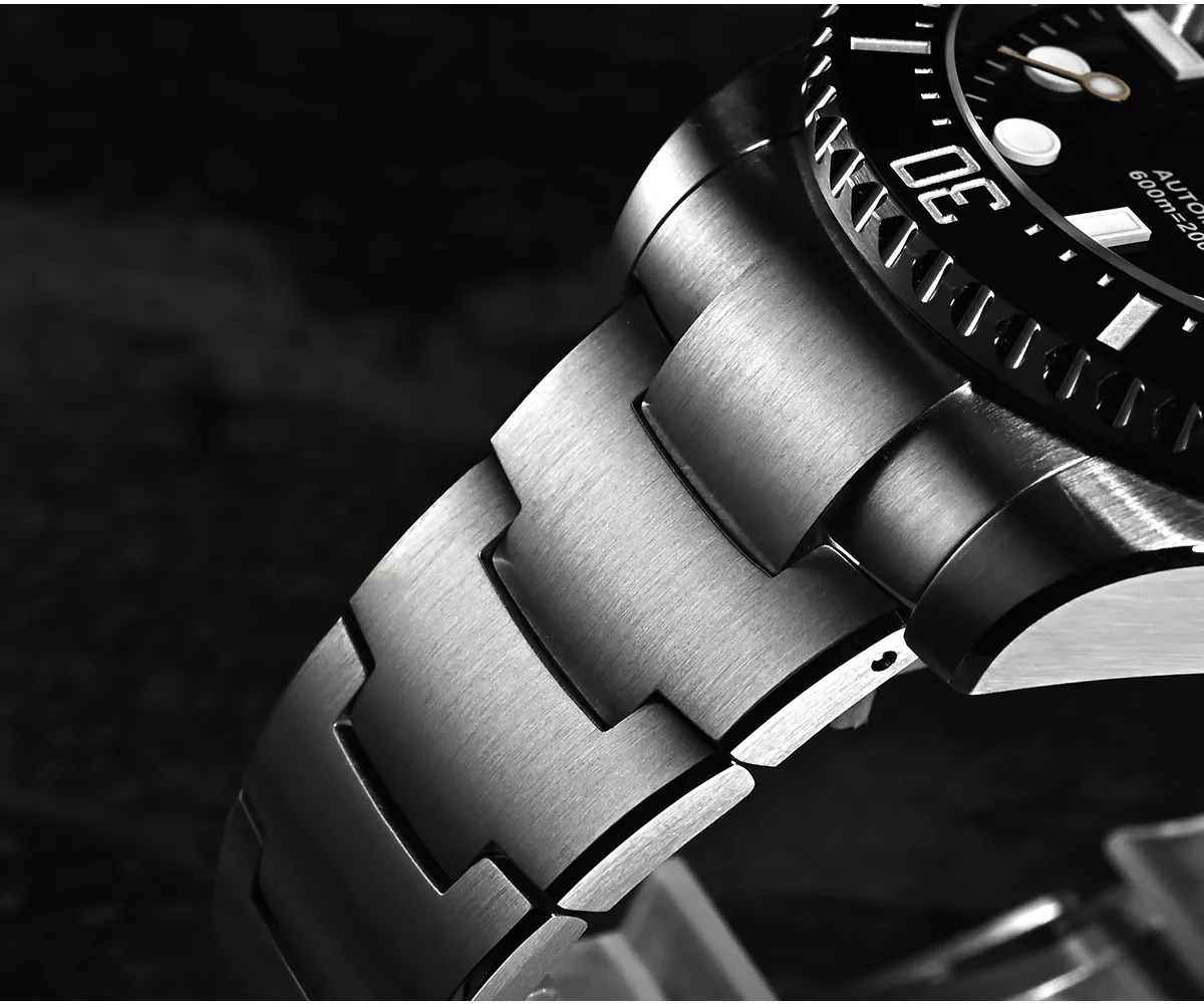 San Martin New SN0126-GL 42mm Diver Watch 600M waterproof Mercedes Hands Miyota 90S5 Automatic Mechanical Sapphire BGW-X1 Lume Gradient Dial helium valve - thumbnail 5