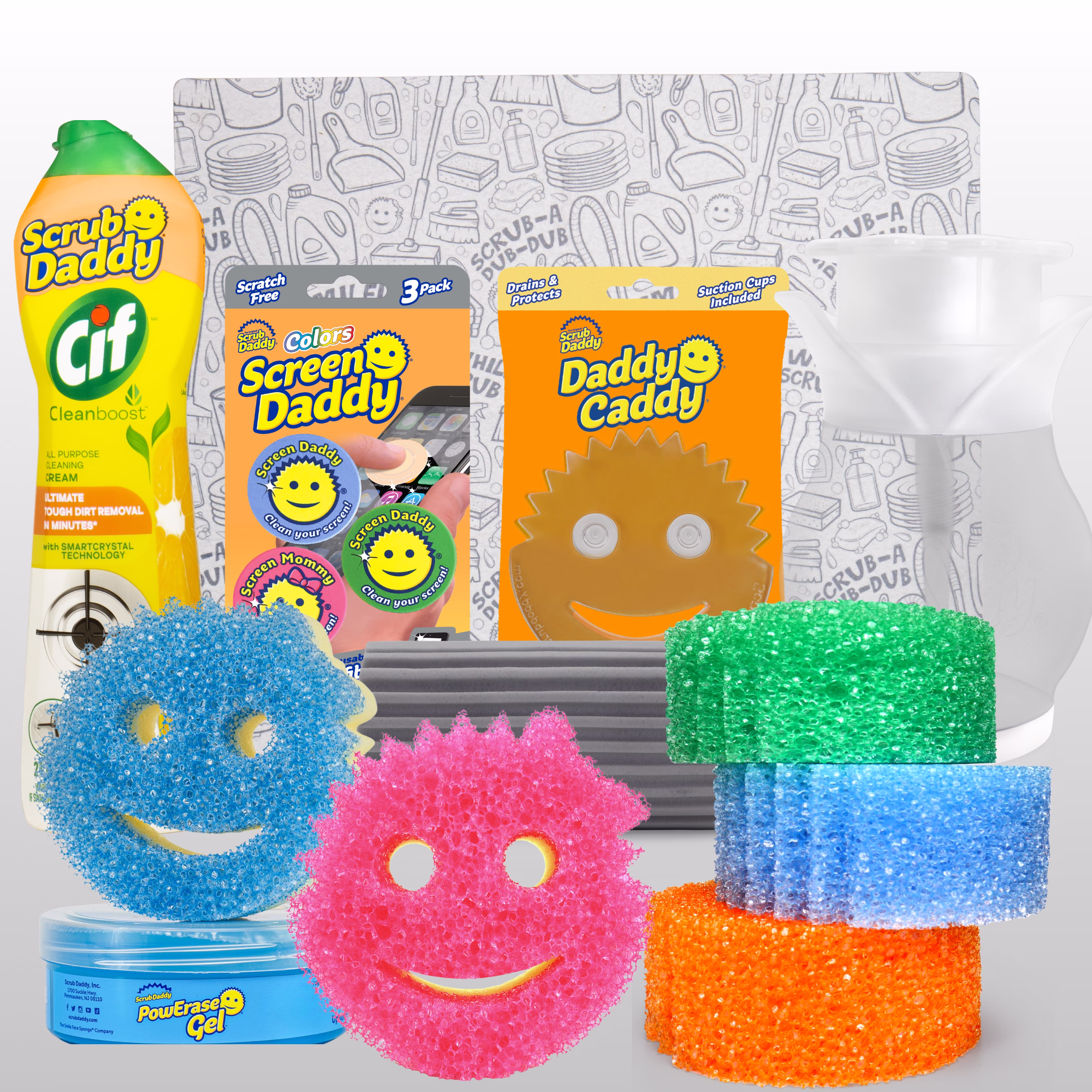 Scrub Daddy 9-Piece Move-In Day Dorm Detox Cleaning Bundle (Sponges, Sponge &amp; Soap Holder, Duster &amp; Cleaners)