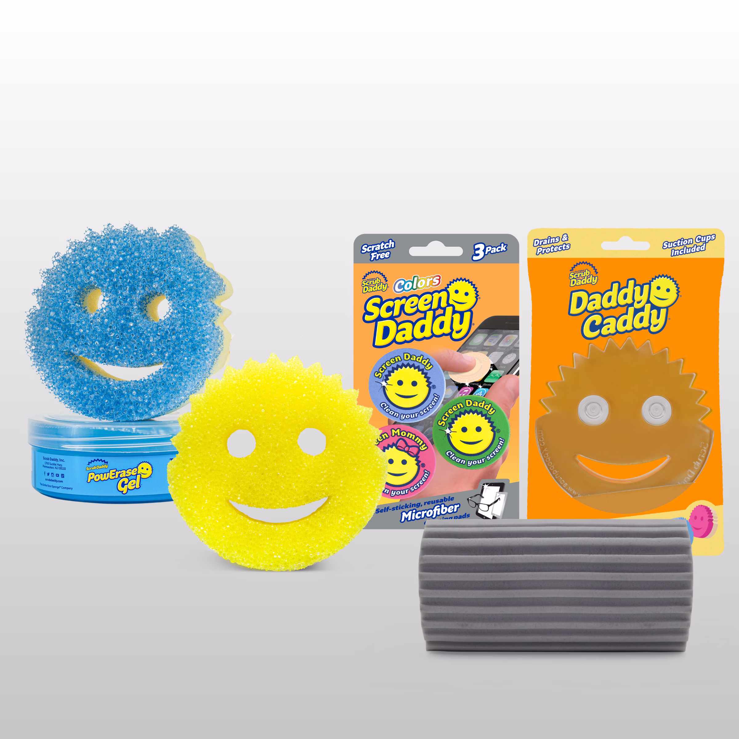 Scrub Daddy Roommate Rescue 5 Piece Dorm Cleaning Bundle (Sponges, Holder, Duster &amp; Cleaner)