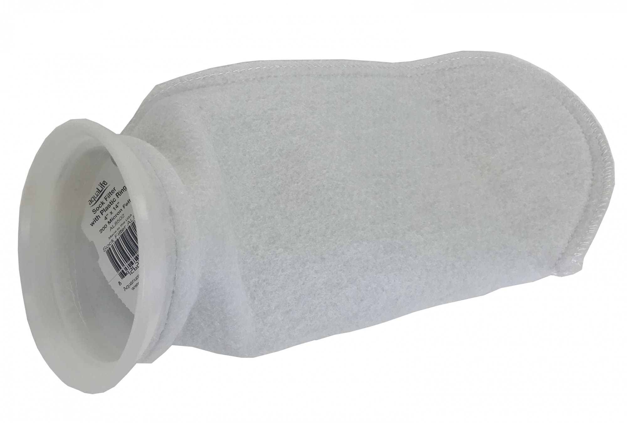 4″ x 14″ 200 Micron Felt Filter Sock with Plastic Ring BULK 12 pack no package