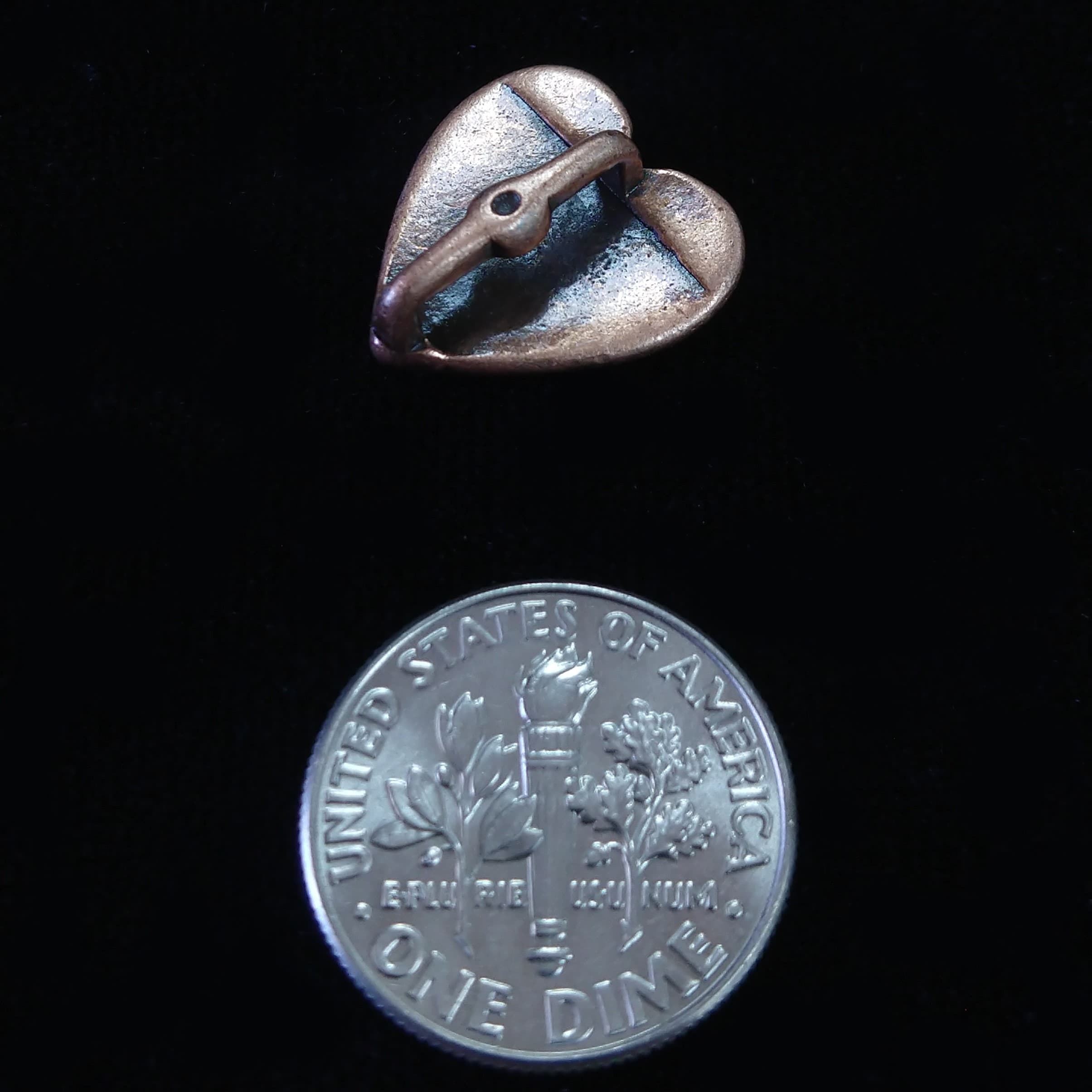 Antiqued Copper Heart Slider Bead - thumbnail 2