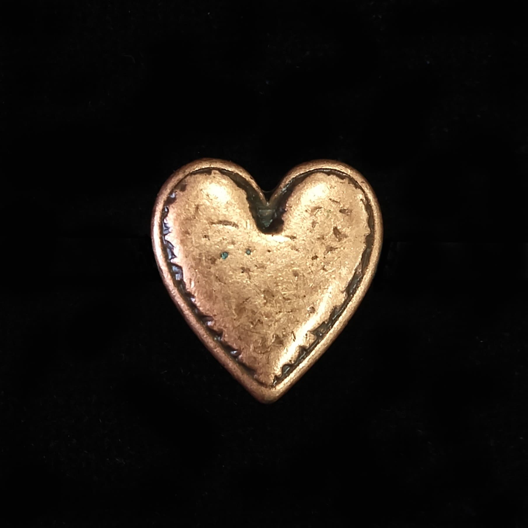 Antiqued Copper Heart Slider Bead