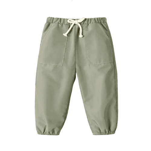 Baby Boy Solid Elasticized Waist Slant Pocket Pants