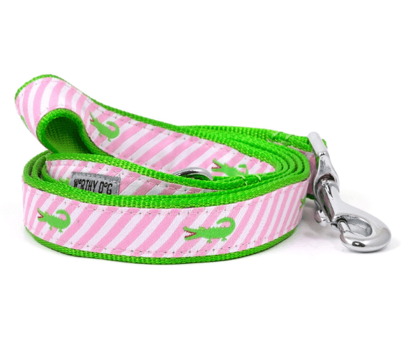 Pink Stripe Alligator Leash