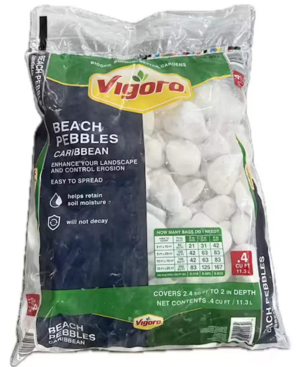 Vigoro 0.40 cu. ft. 3 in. to 5 in. 30 lbs. Large Egg Rock Caribbean Beach Pebbles