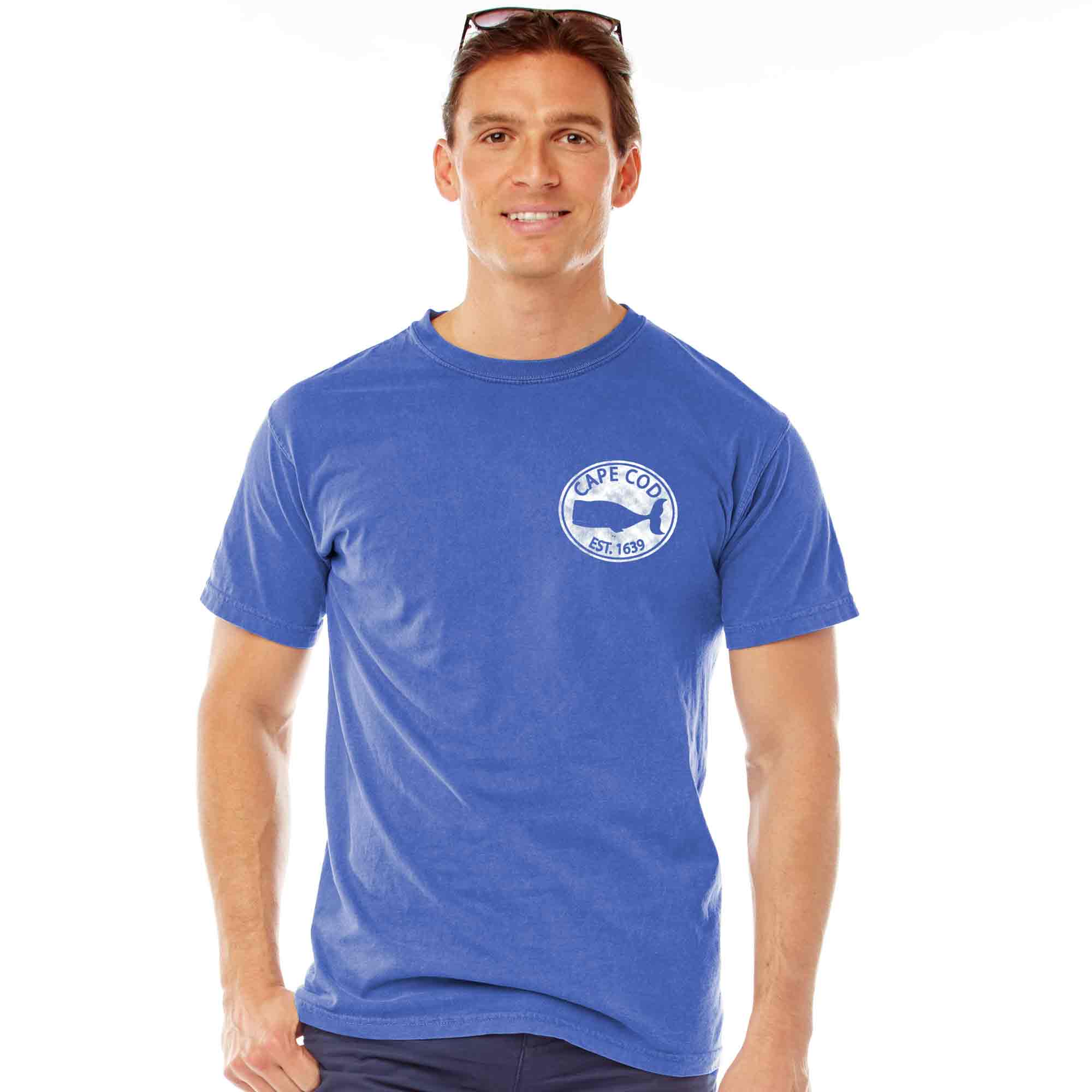 WHALE DECAL CAPE COD T-SHIRT PERRIWINKLE