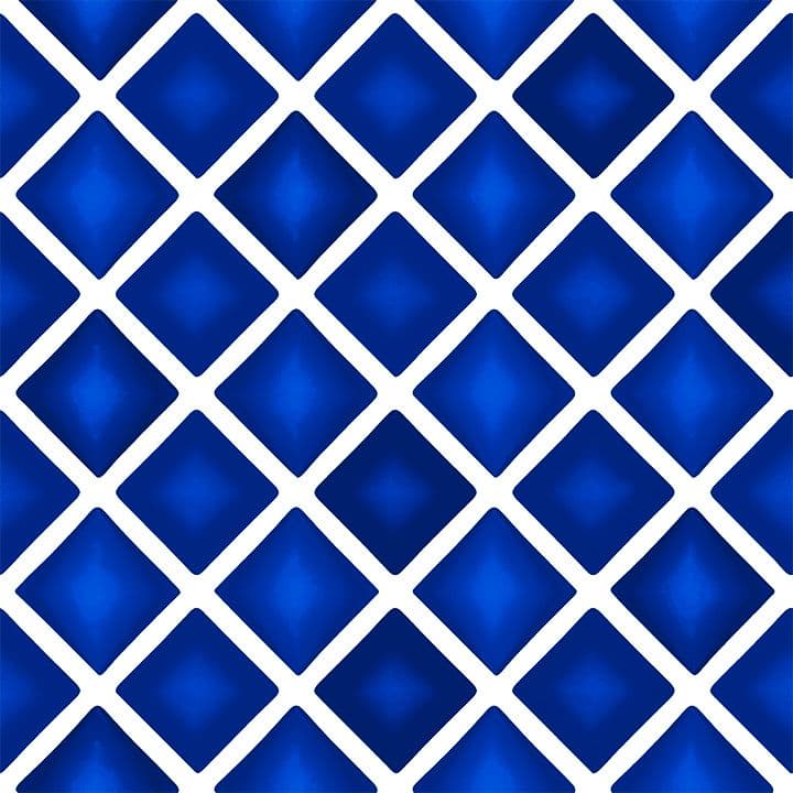 Blue Christmas Lattice 4-inch Diamonds Print