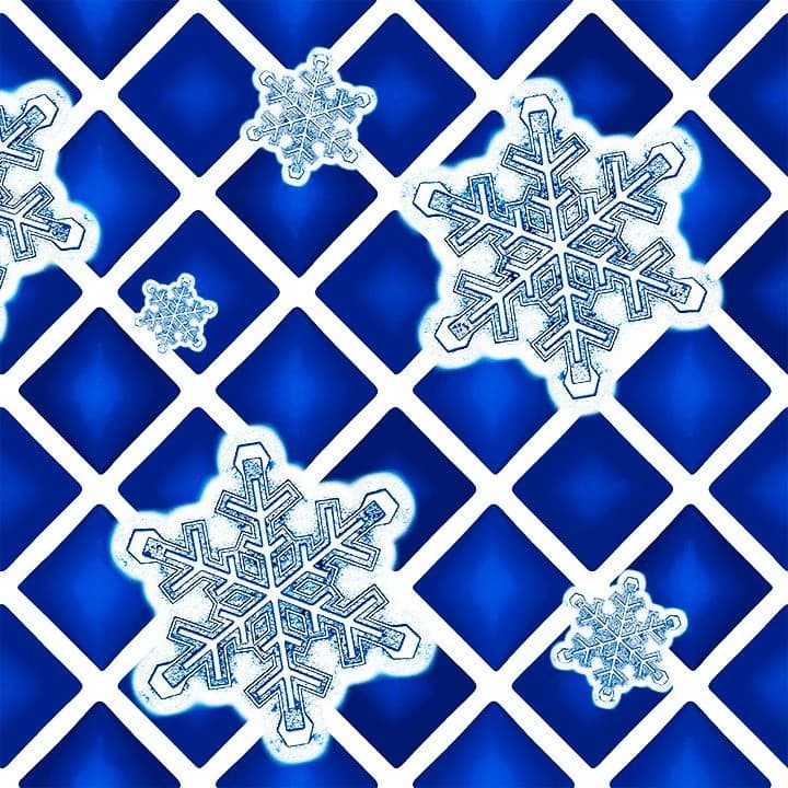 Christmas Lattice Snowflake 4-inch Diamonds Print