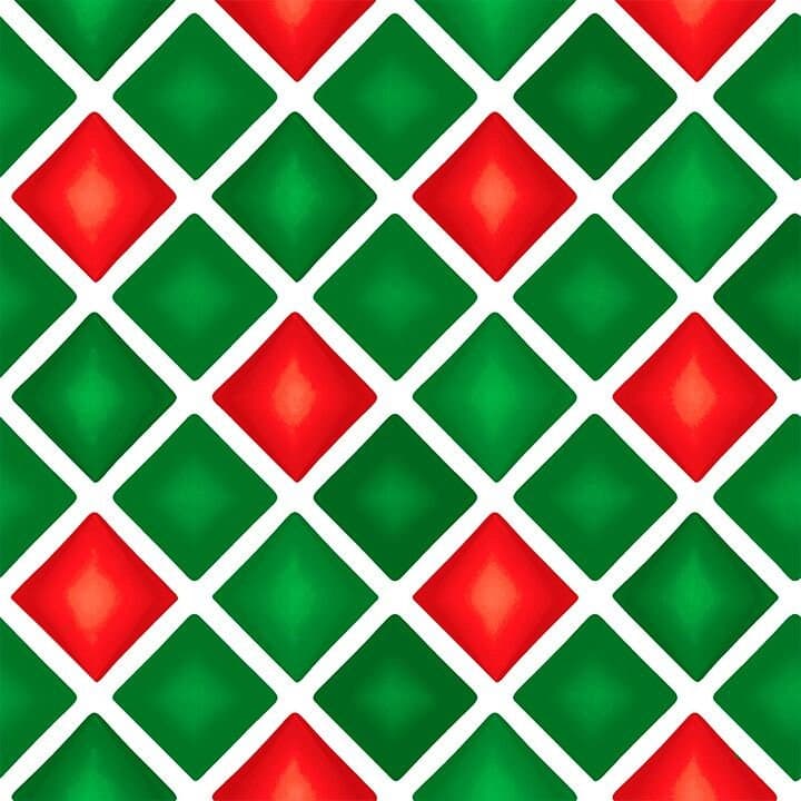 Christmas Lattice 4-inch Diamonds Print
