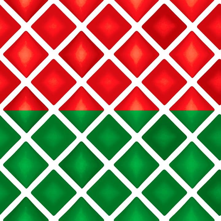 Christmas Stripe Lattice 4-inch Diamonds Print