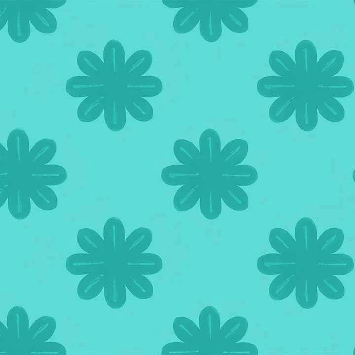 Simple Floral Teal Print
