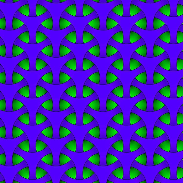 Tri-Weave Green Blue Print