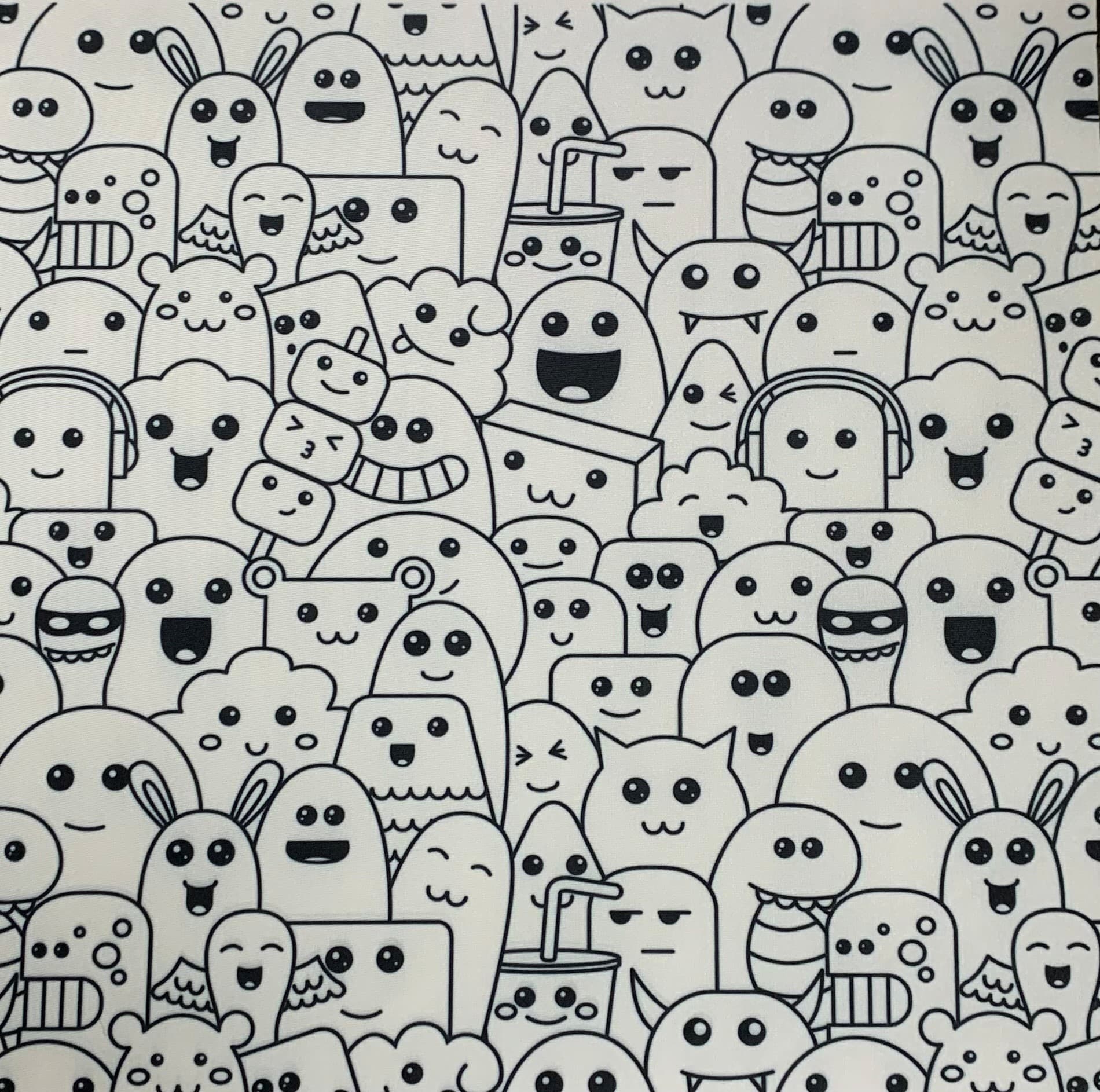 Doodle Black and White Print