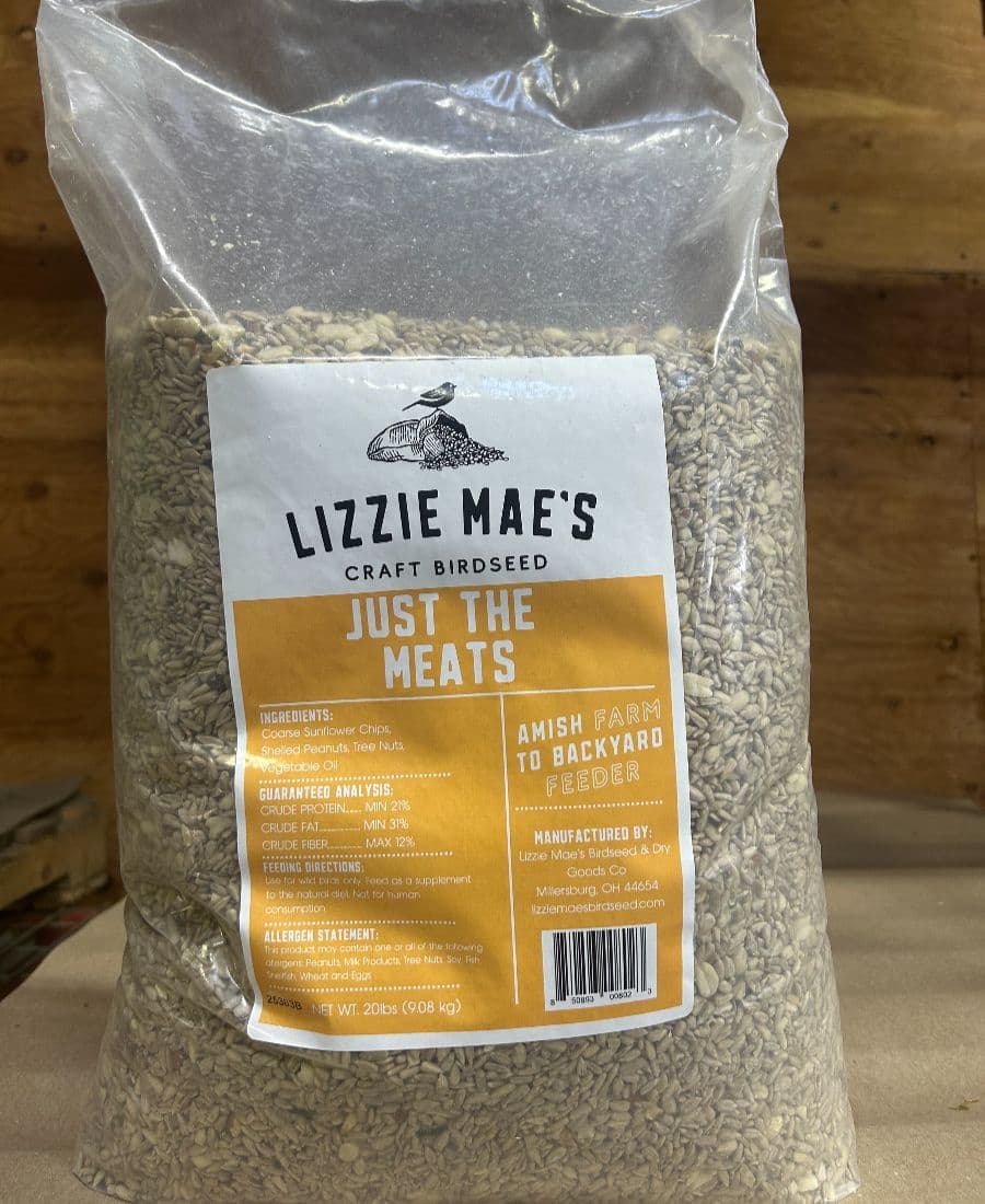 Lizzie Mae’s Just The Meats Birdseed 20 lbs Bag