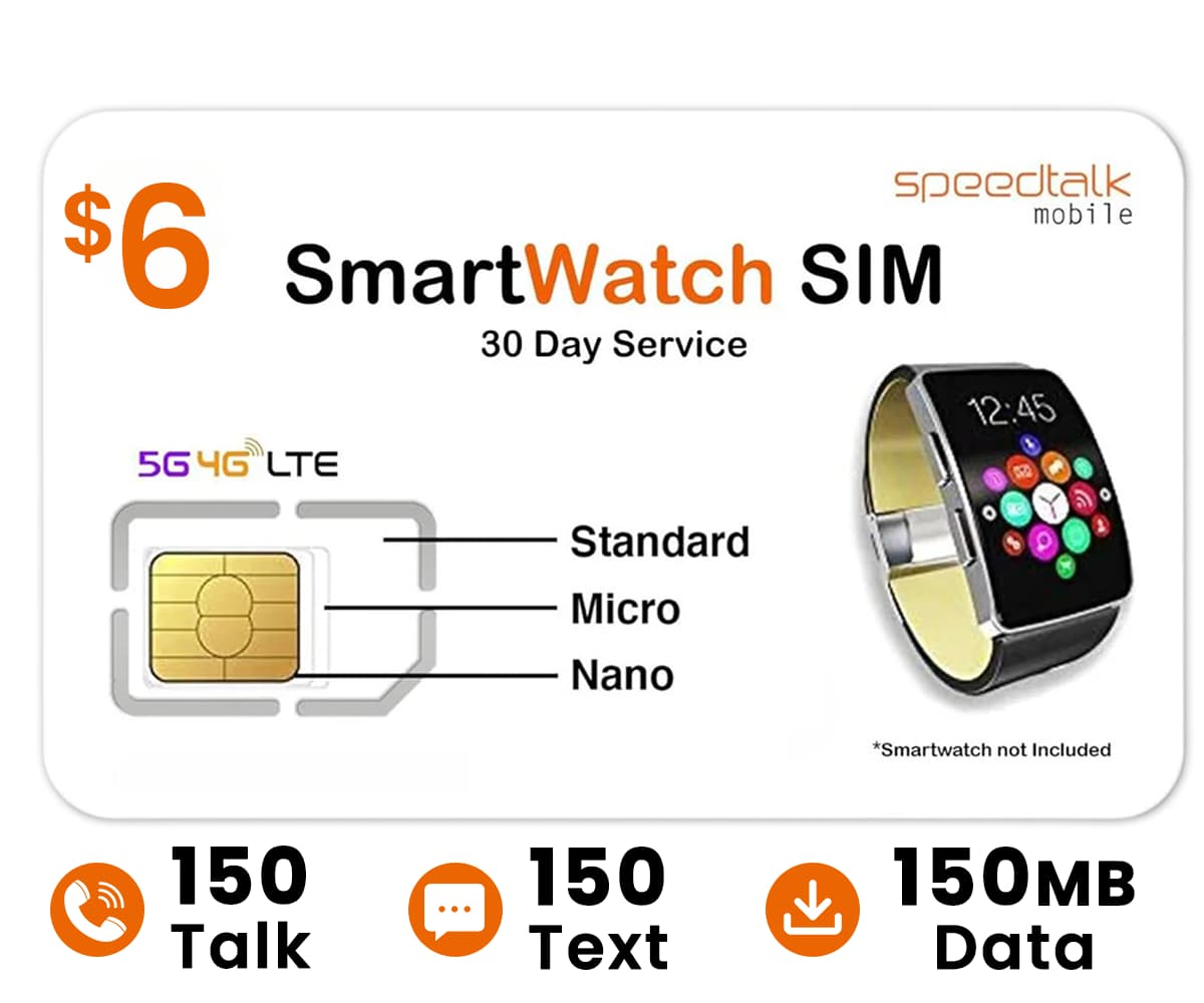 $6 A Month Prepaid Smart Watch SIM Card for GSM Smart Watches and Wearable Devices