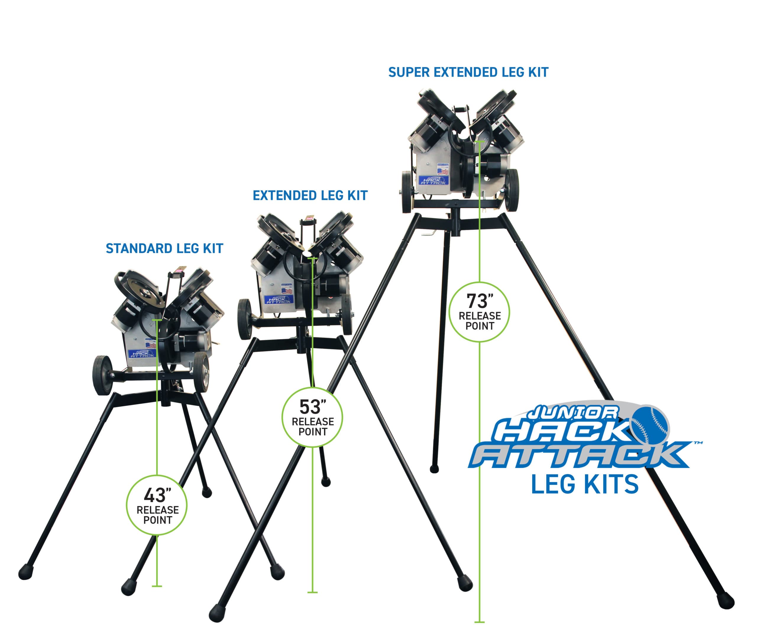 Junior Hack Attack Baseball Super Extended Legs, set of 3 - thumbnail 2