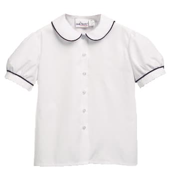 Short Sleeve Piped Broadcloth Blouse (Elderwear) - thumbnail 2
