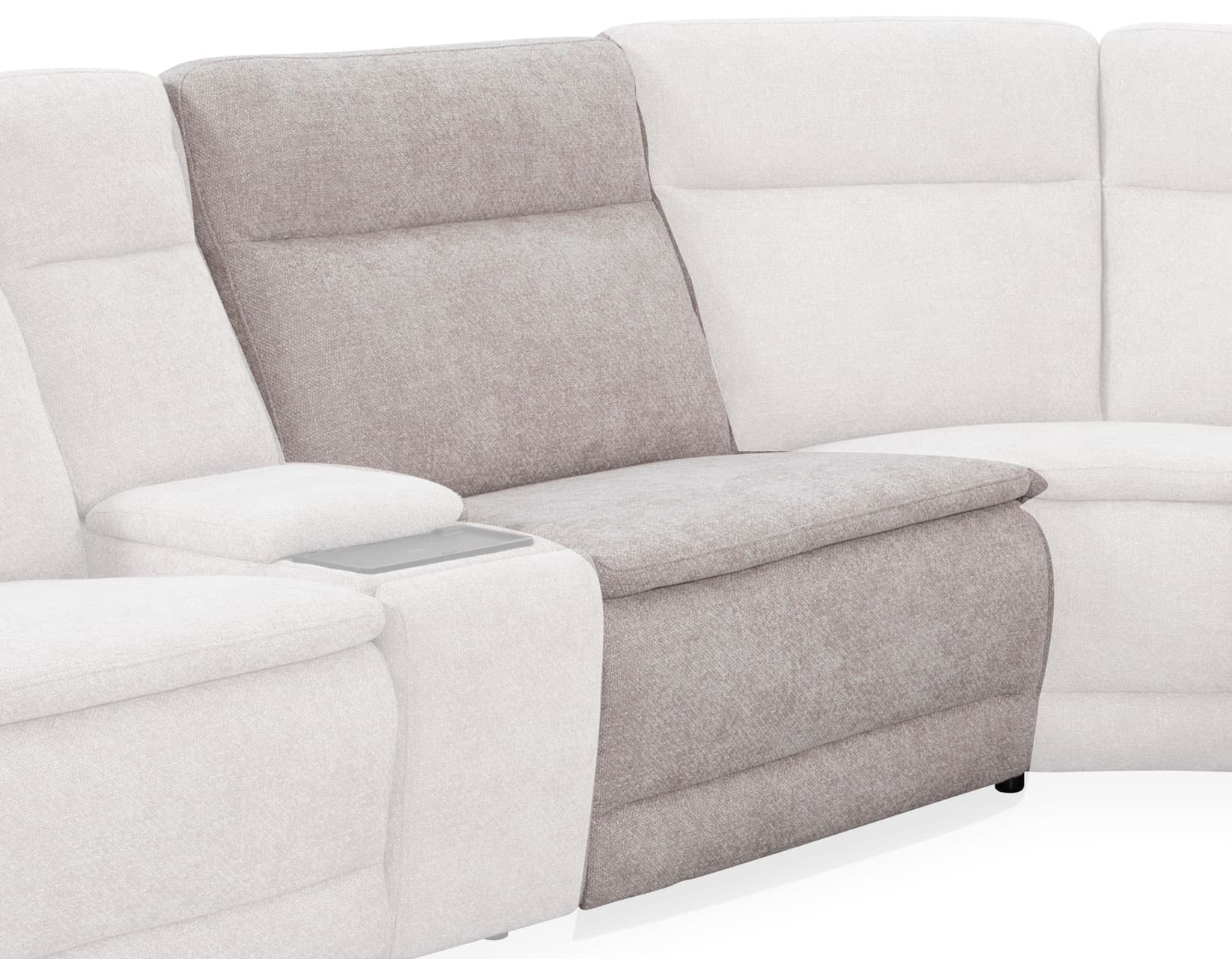 Conroe Stationary Armless Dual-Power Recliner, Cobblestone