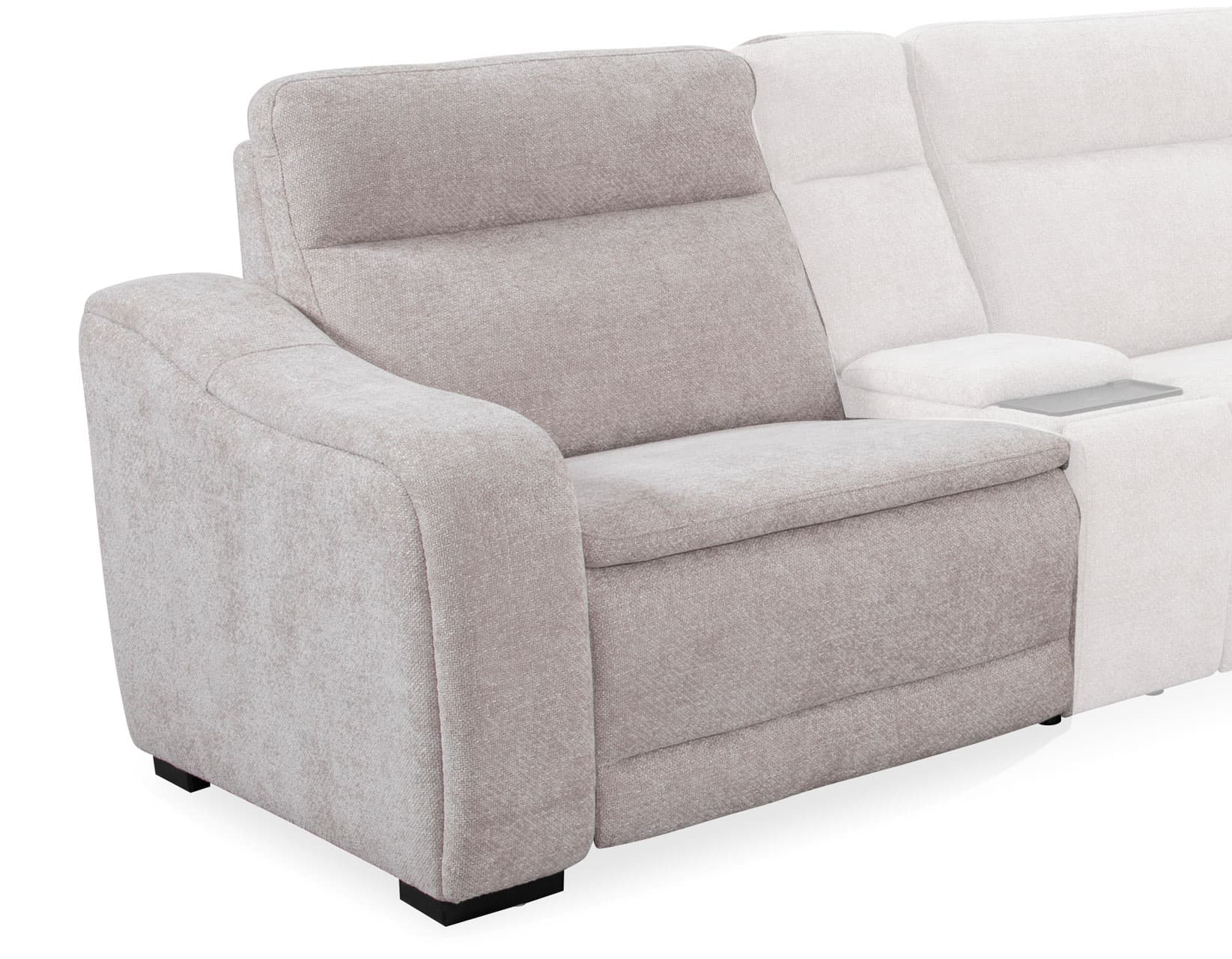 Conroe Left-Arm-Facing Dual-Power Recliner, Cobblestone
