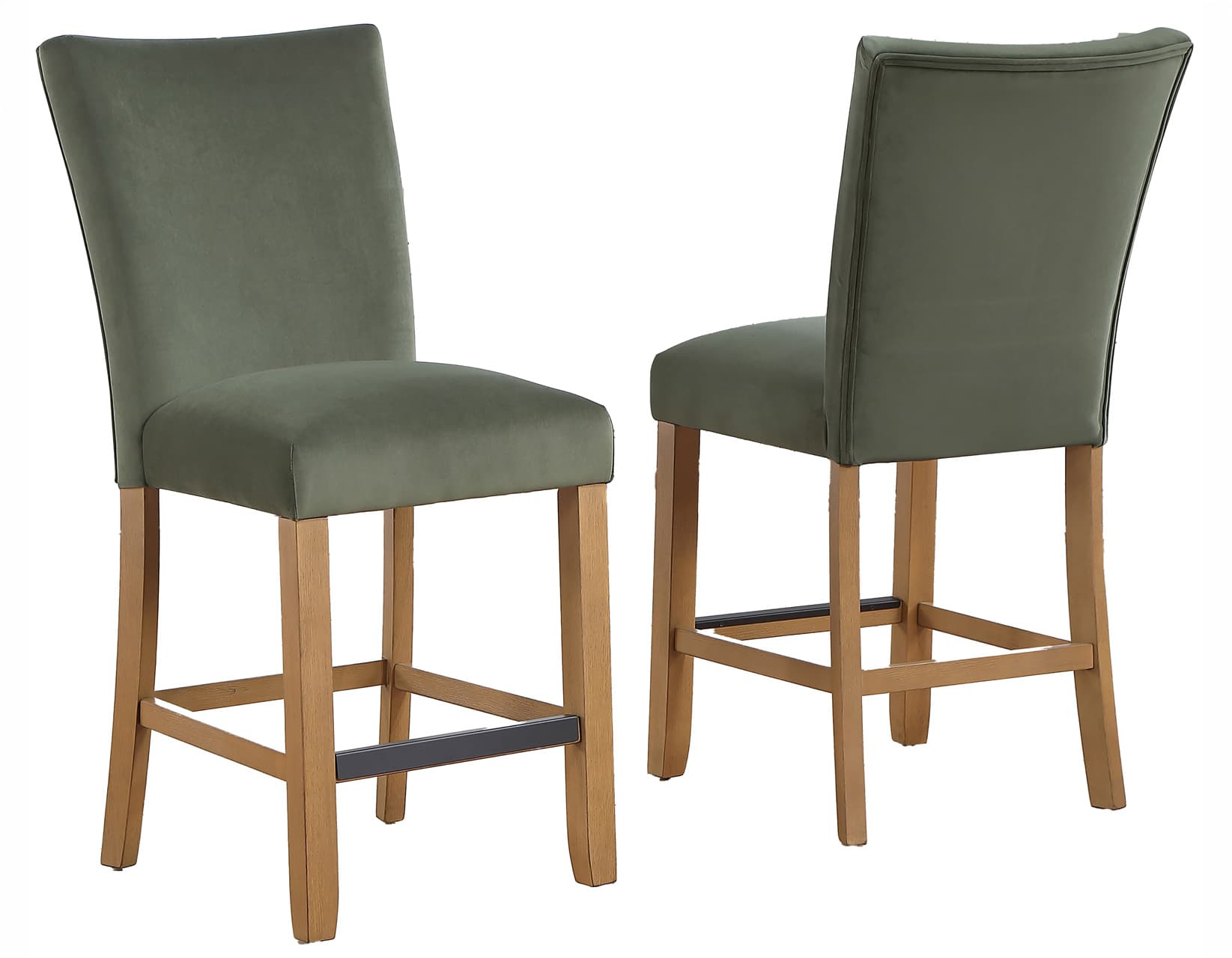 Artemis 24″ Counter Stool, Green Velvet - thumbnail 2