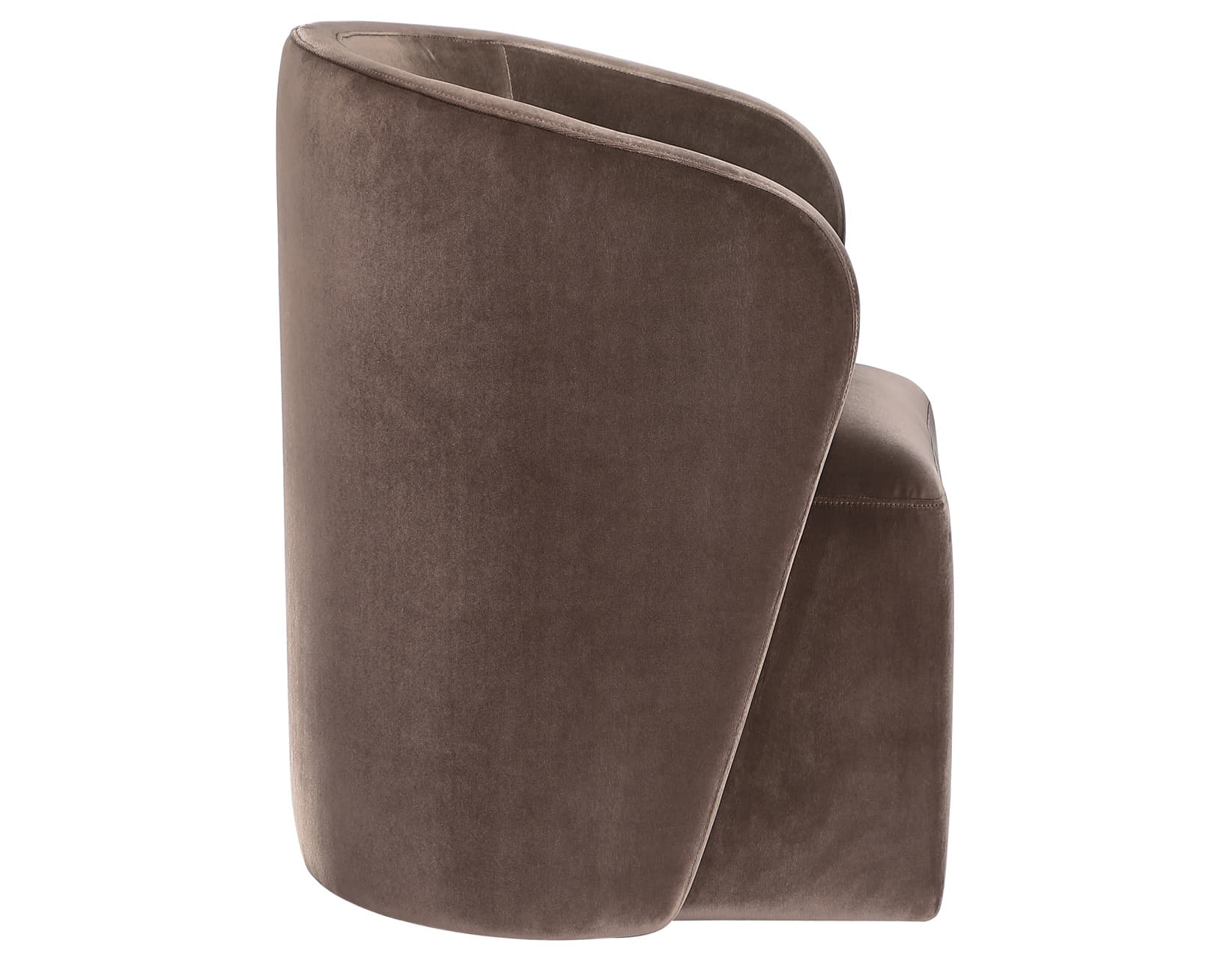 Annie Chocolate Velvet Barrel Chair w/Casters - thumbnail 5