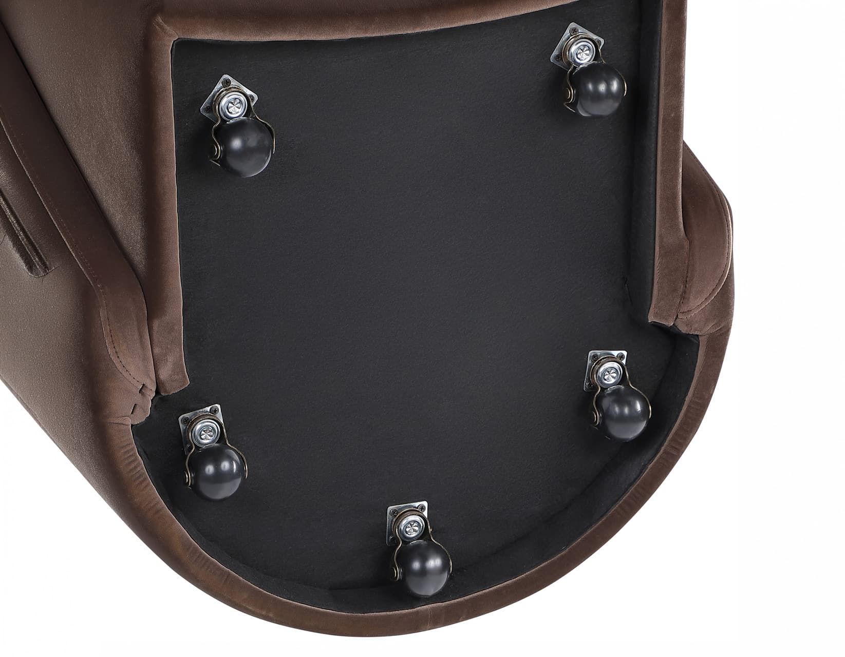 Annie Chocolate Velvet Barrel Chair w/Casters - thumbnail 9