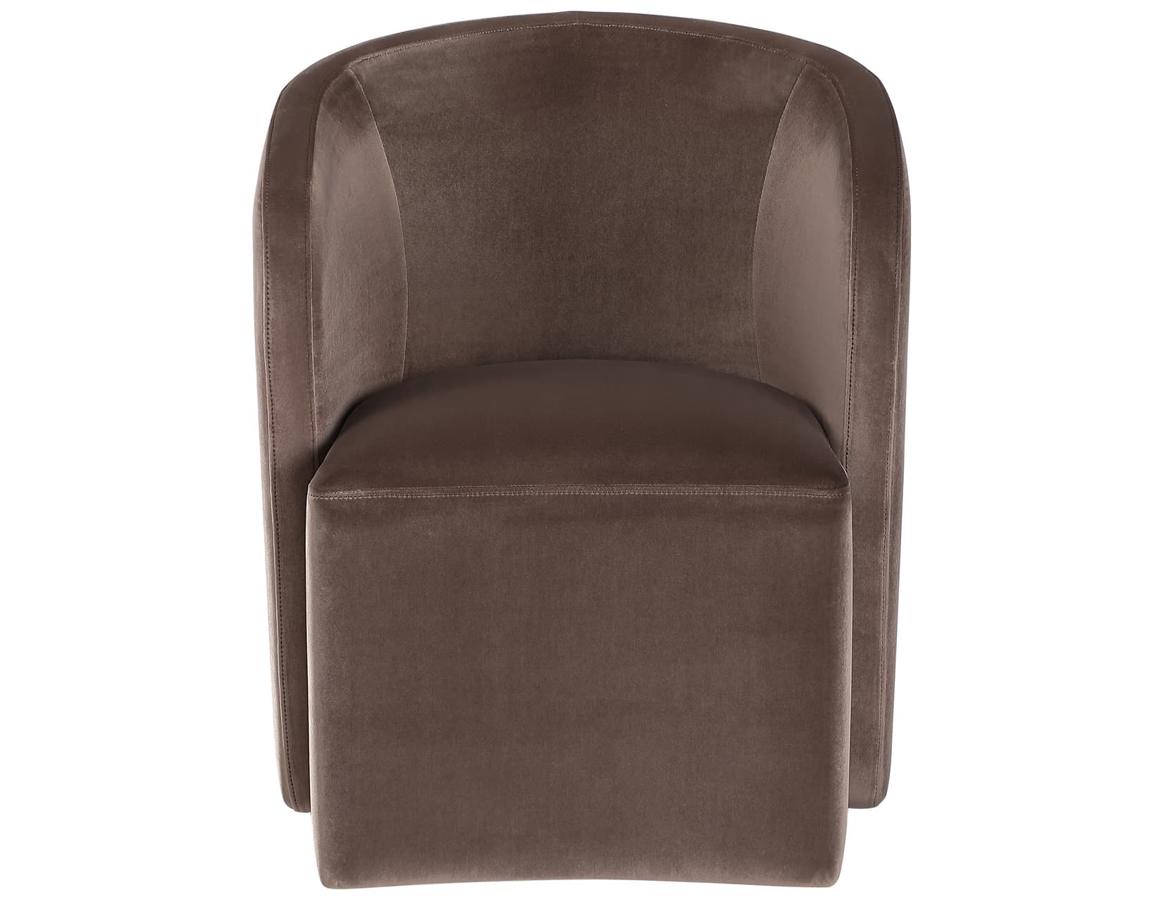 Annie Chocolate Velvet Barrel Chair w/Casters - thumbnail 4