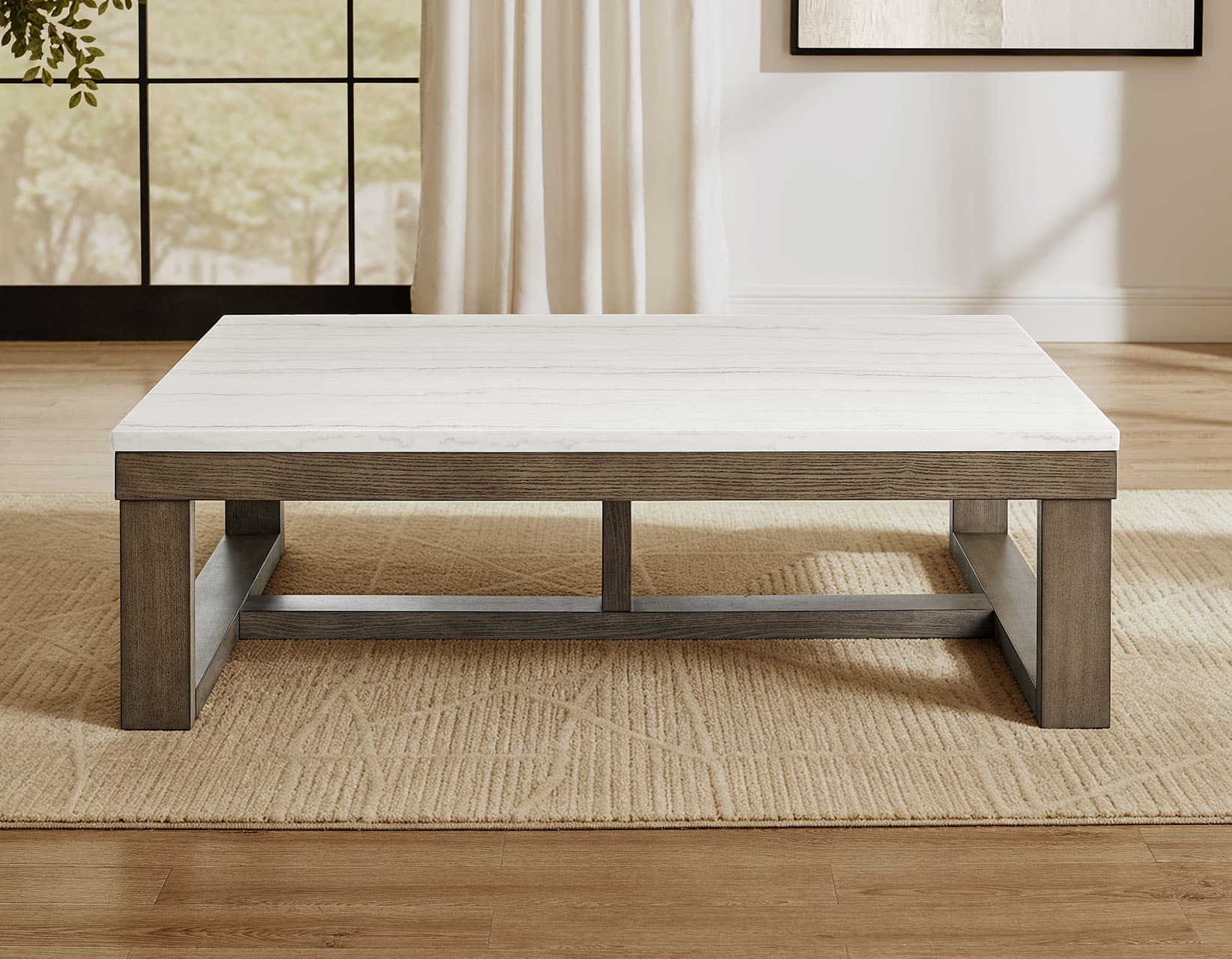 Calla Cocktail Table, White Marble Top