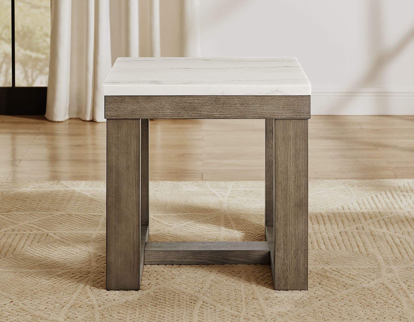 Calla End Table, White Marble Top