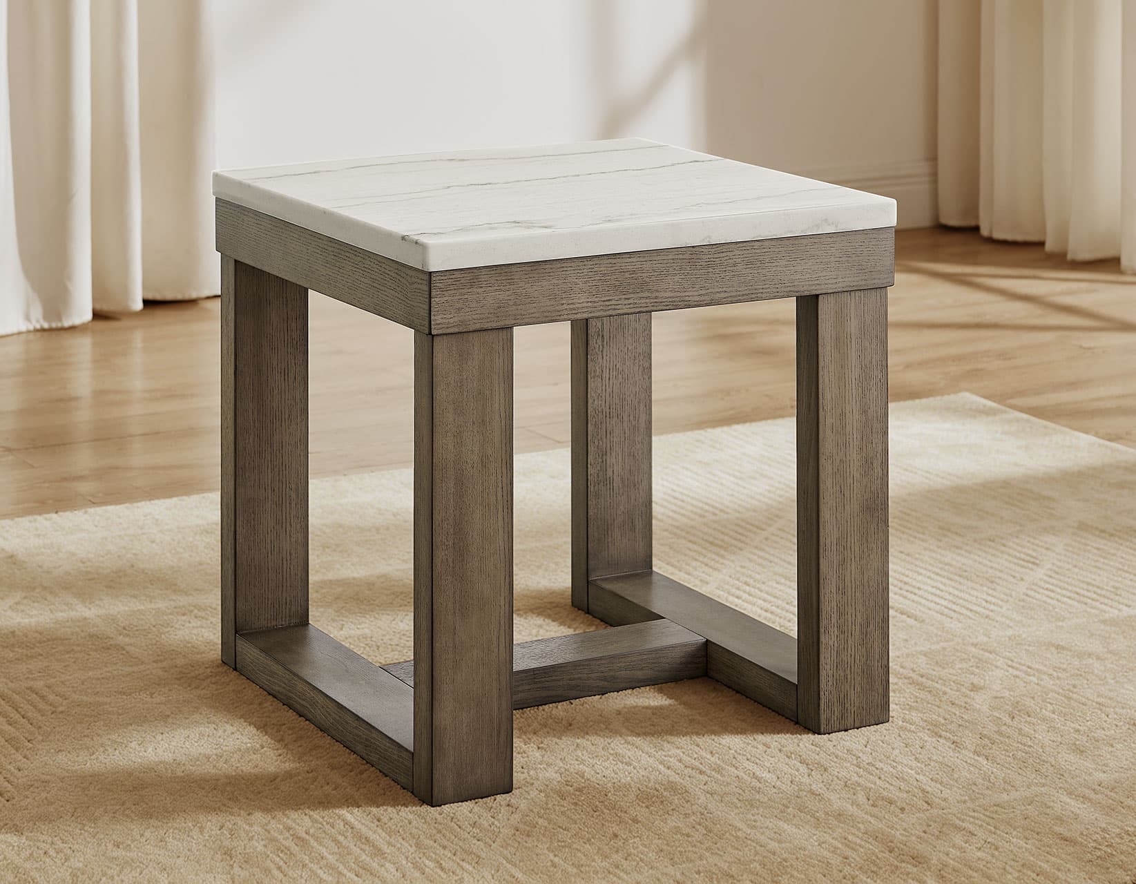 Calla End Table, White Marble Top - thumbnail 7