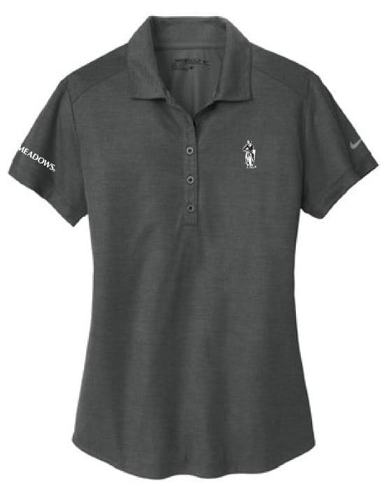 Nike Ladies Dri-FIT Crosshatch Polo Anthracite Black 838961