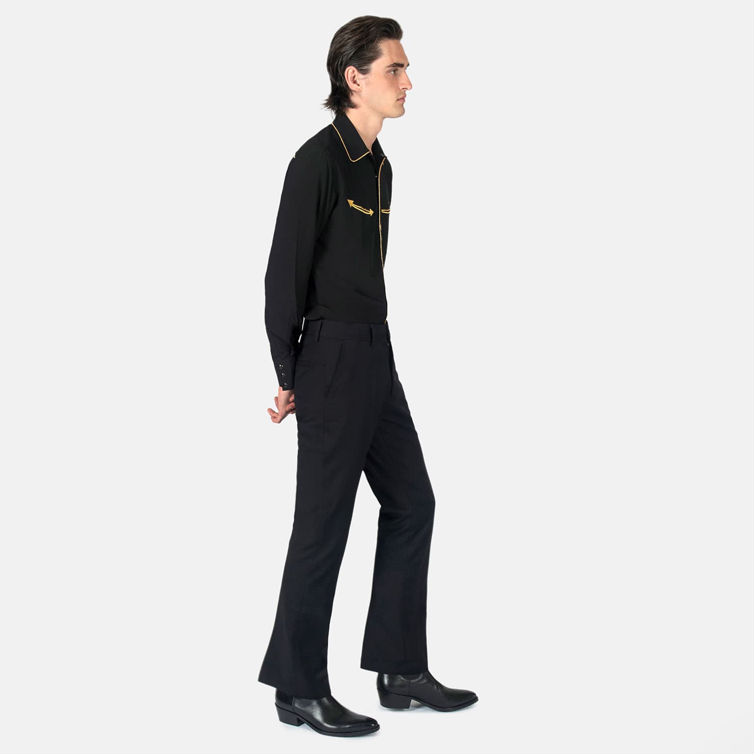 Jones – Black – Slim Fit Flare Pants - thumbnail 4