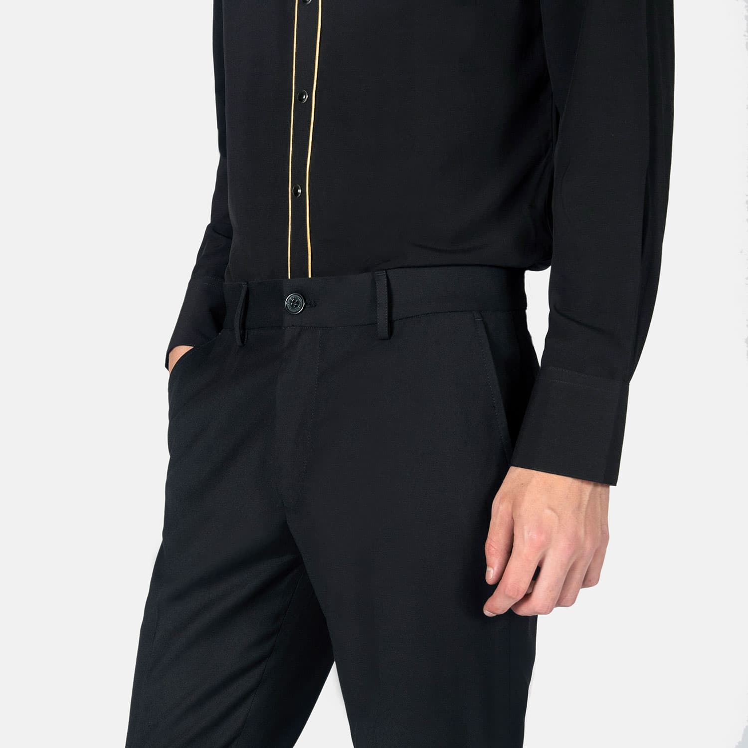 Jones – Black – Slim Fit Flare Pants - thumbnail 5