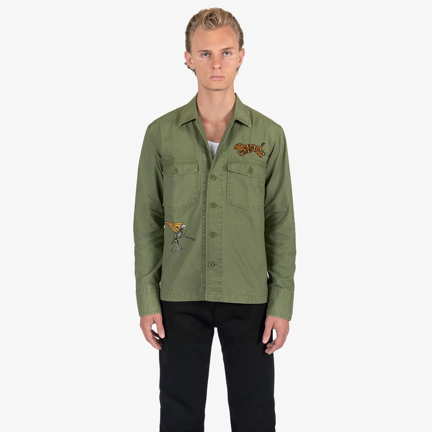 Flying Tiger – Vintage-Inspired Embroidered Shirt - thumbnail 2