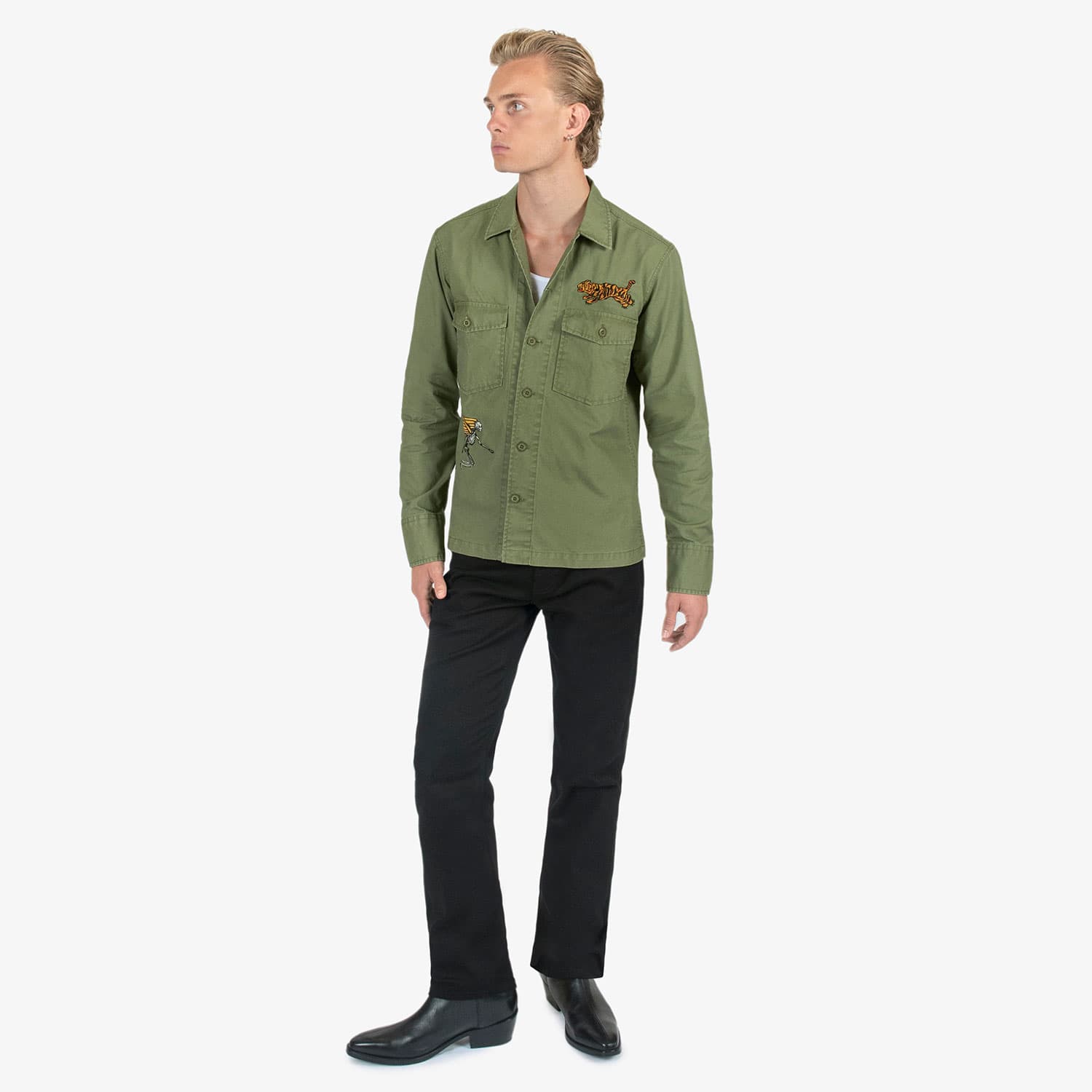 Flying Tiger – Vintage-Inspired Embroidered Shirt - thumbnail 3