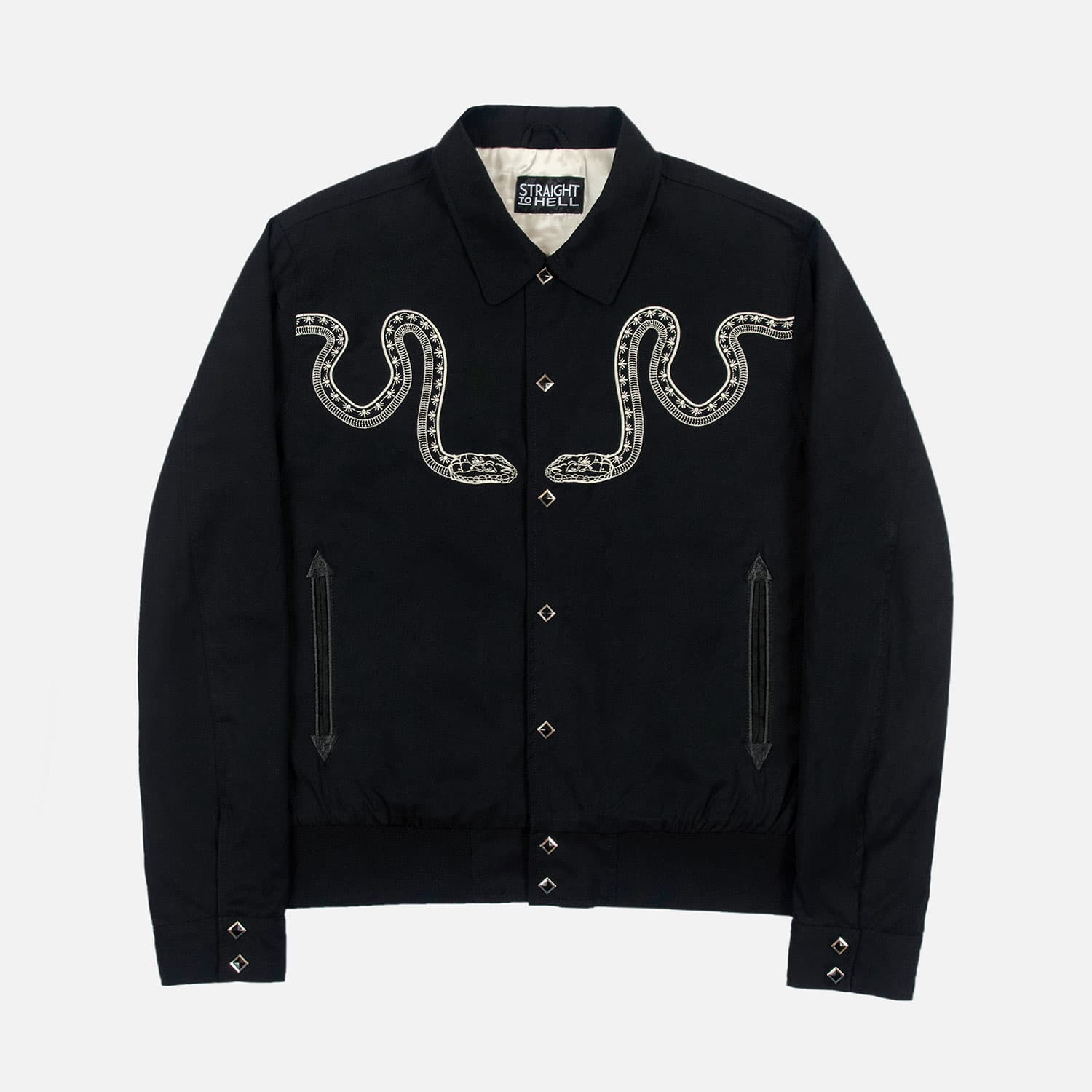 Setting Son – Embroidered Snake Gabardine Jacket