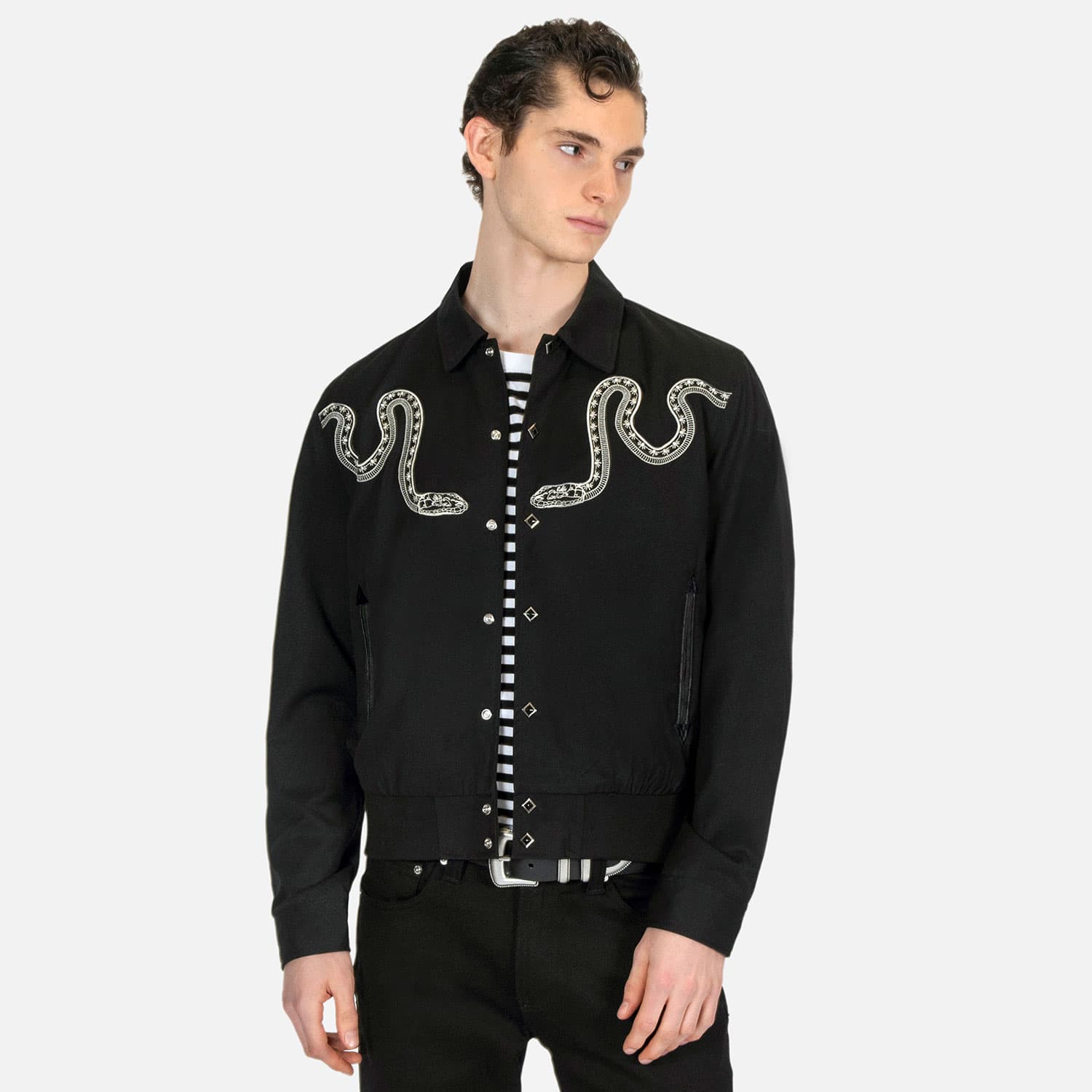 Setting Son – Embroidered Snake Gabardine Jacket - thumbnail 9