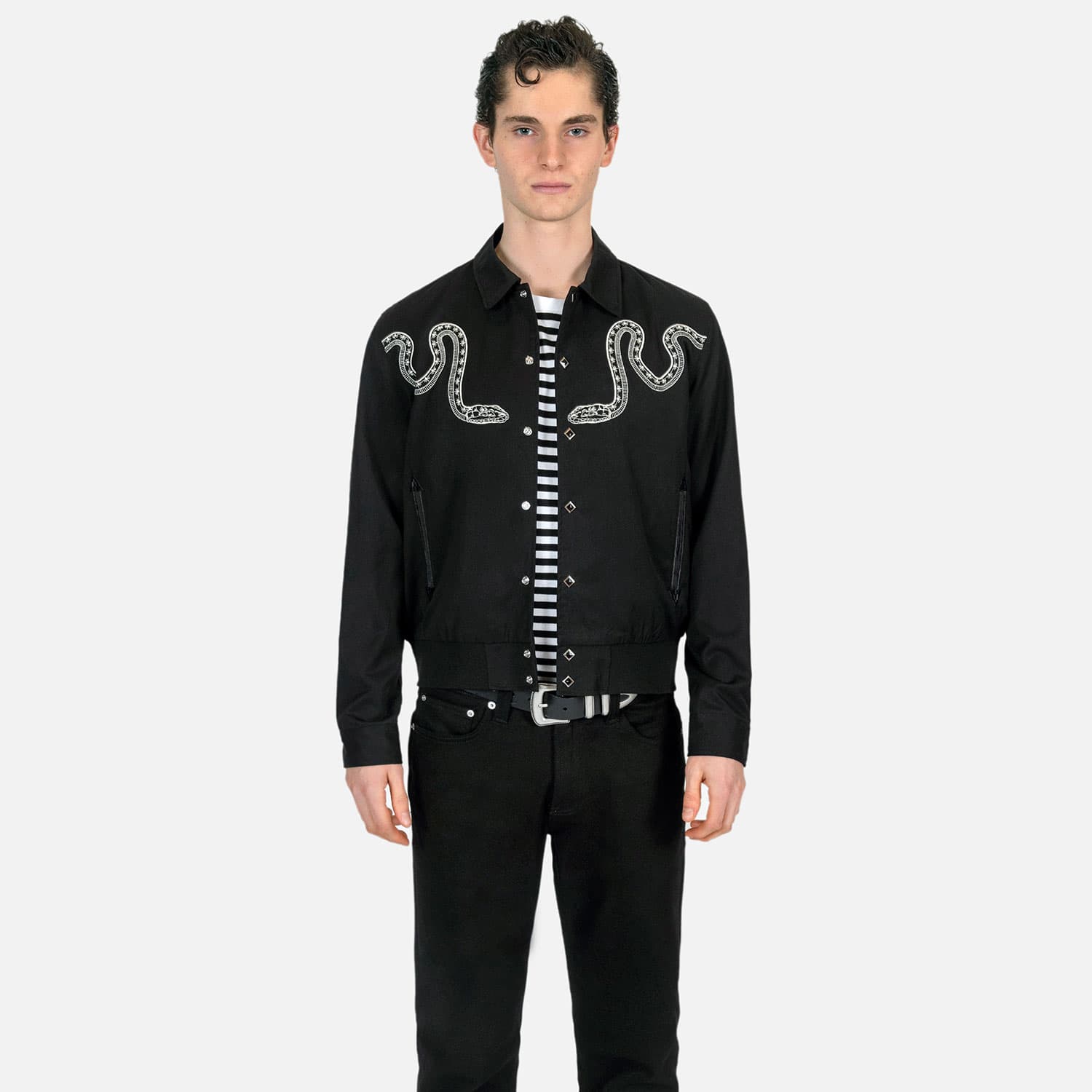 Setting Son – Embroidered Snake Gabardine Jacket - thumbnail 2