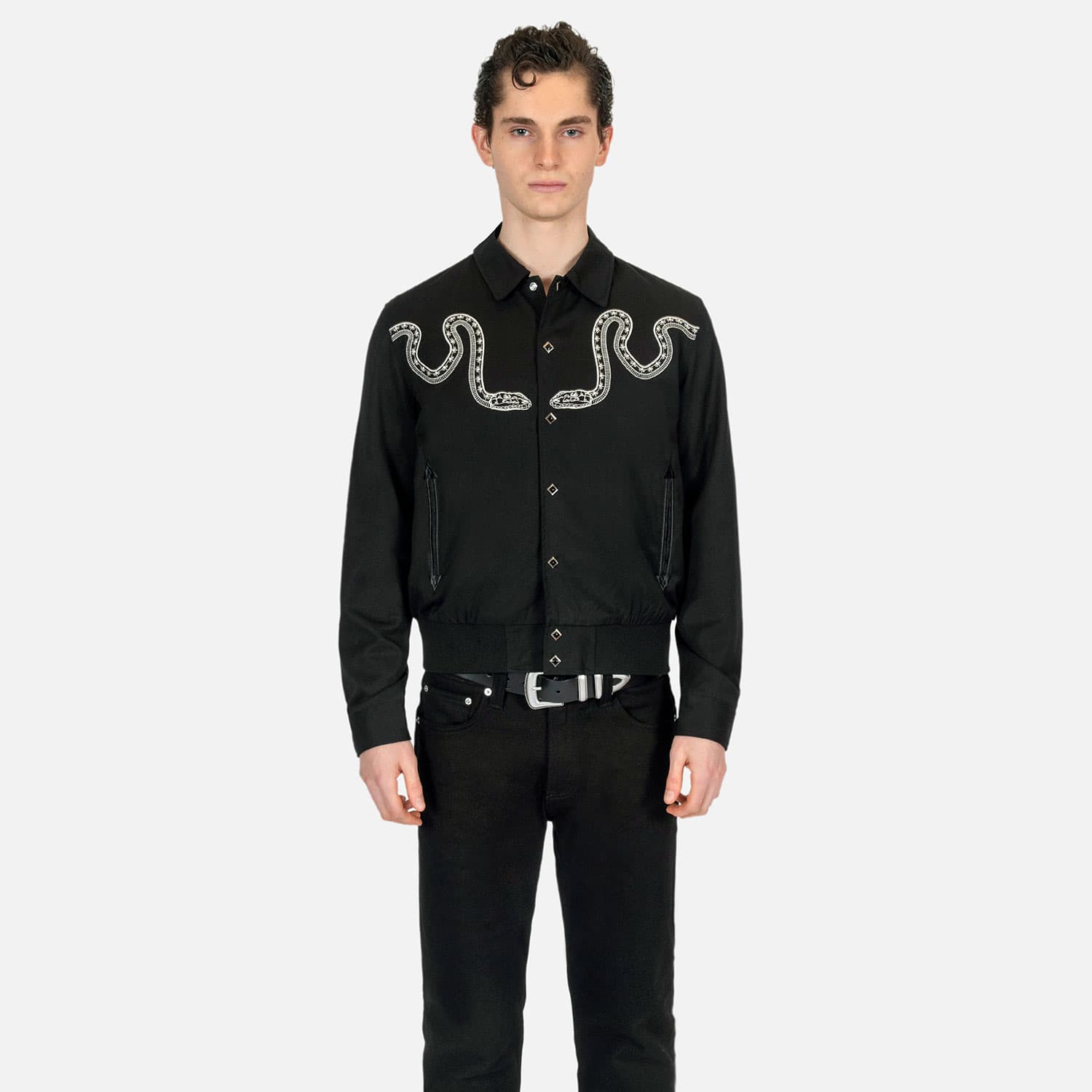 Setting Son – Embroidered Snake Gabardine Jacket - thumbnail 6