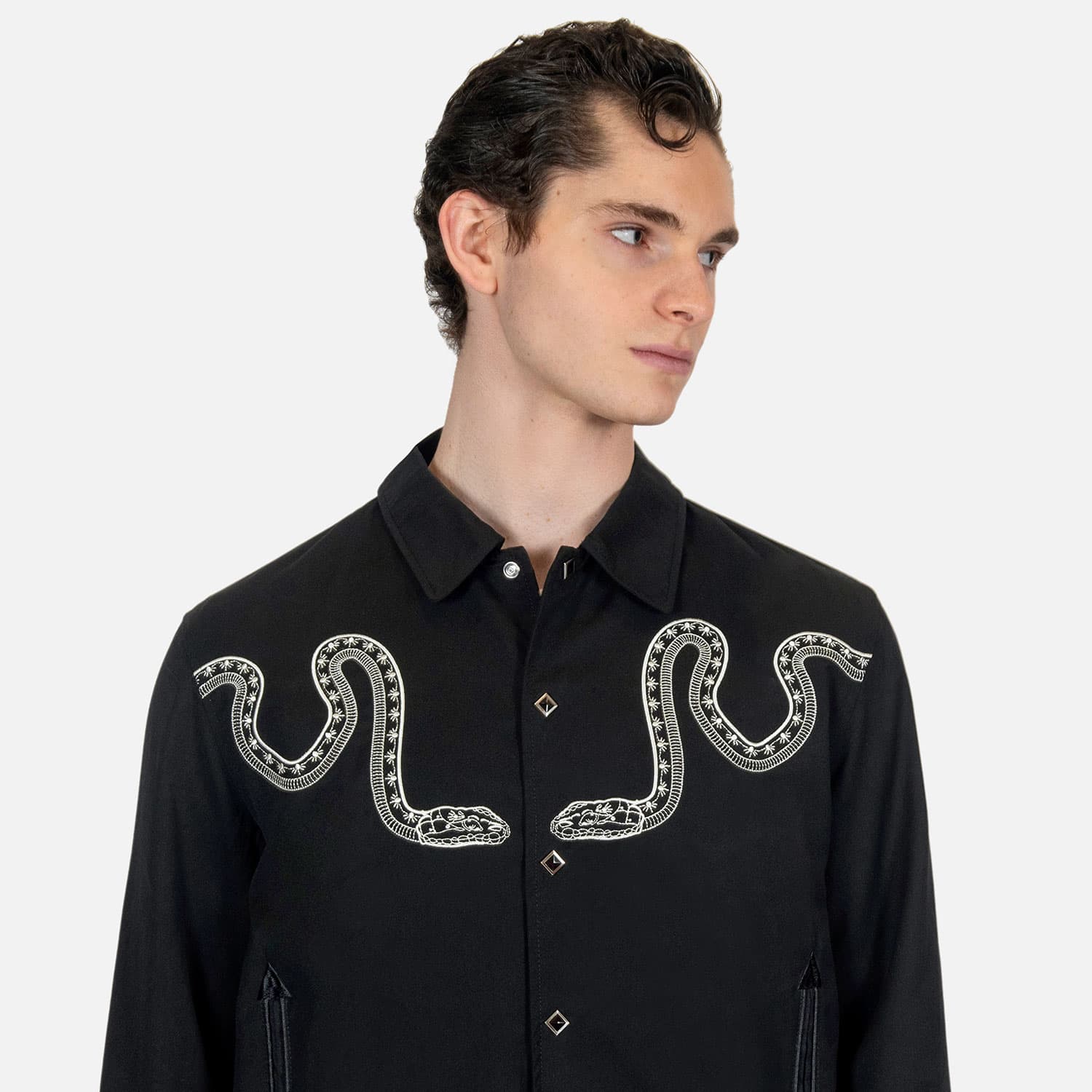 Setting Son – Embroidered Snake Gabardine Jacket - thumbnail 5