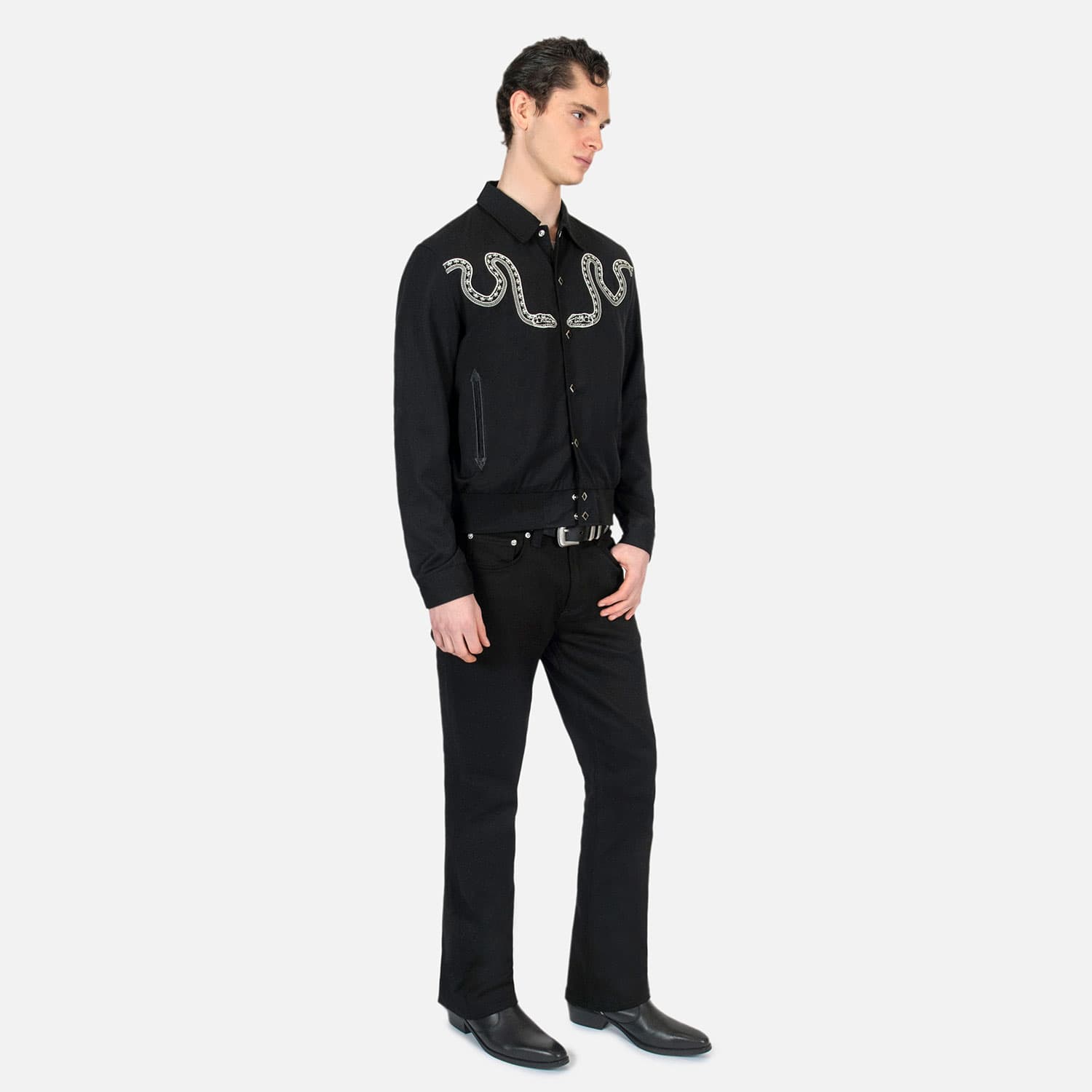 Setting Son – Embroidered Snake Gabardine Jacket - thumbnail 7