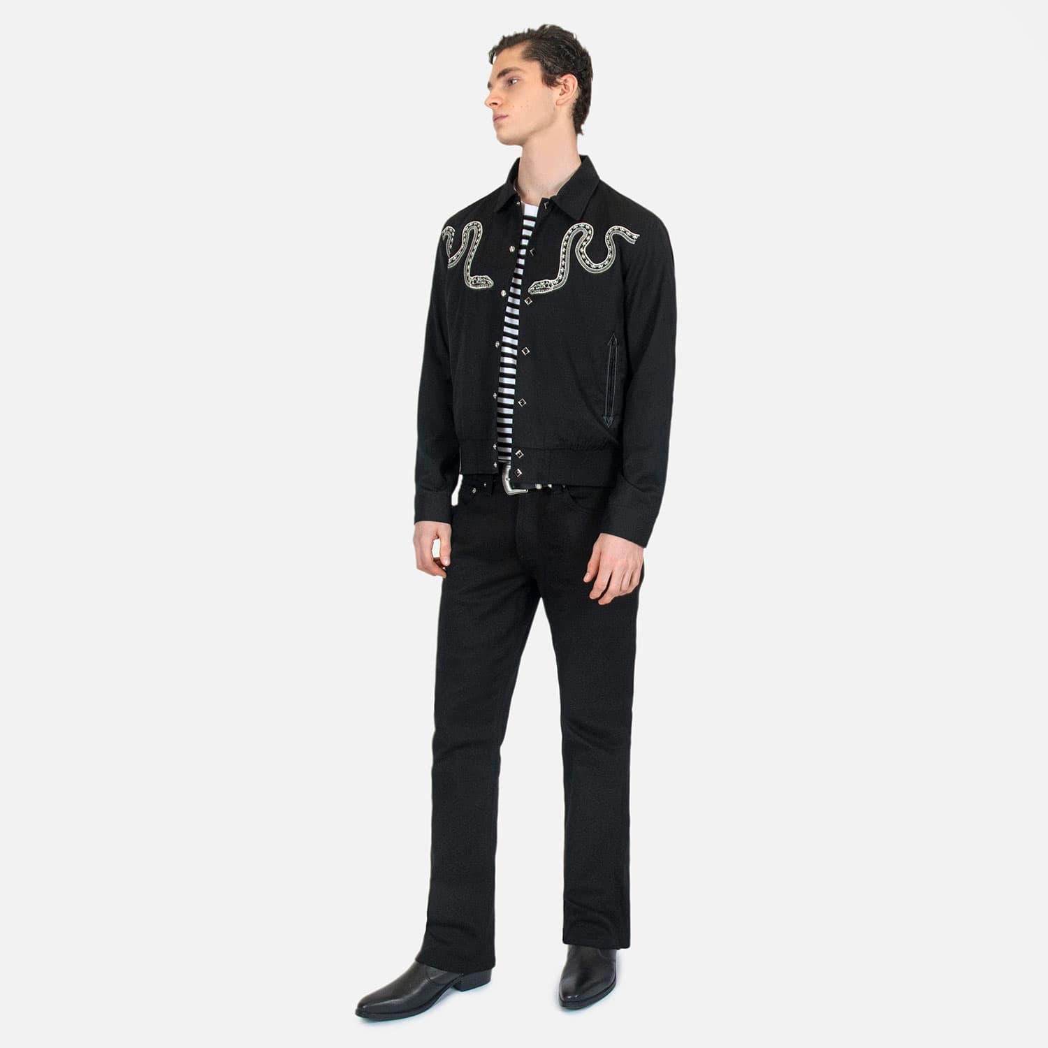 Setting Son – Embroidered Snake Gabardine Jacket - thumbnail 8