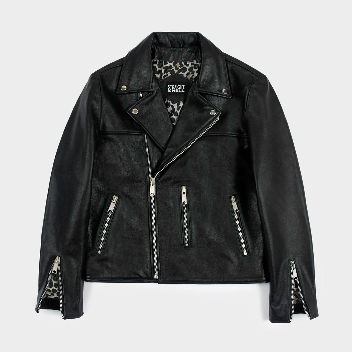 Bristol Lightweight – Leather Jacket – Leopard Print Lining