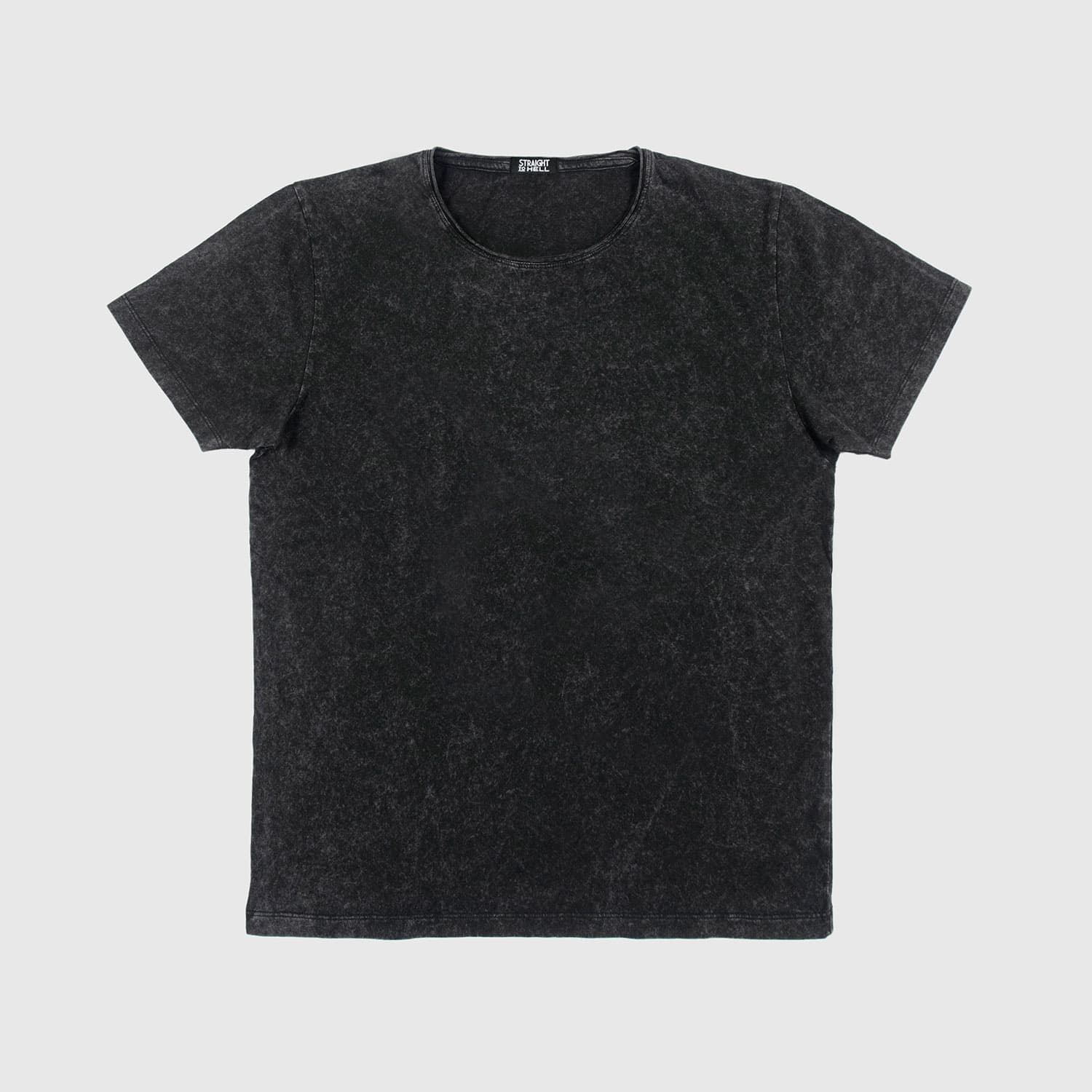 Dodge – Black Acid Wash T-Shirt with Raw Neck