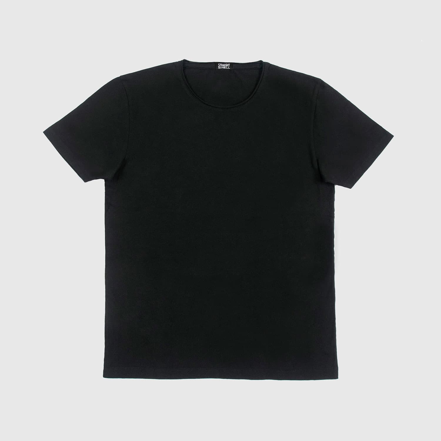 Dodge – Black Cotton T-Shirt with Raw Neck